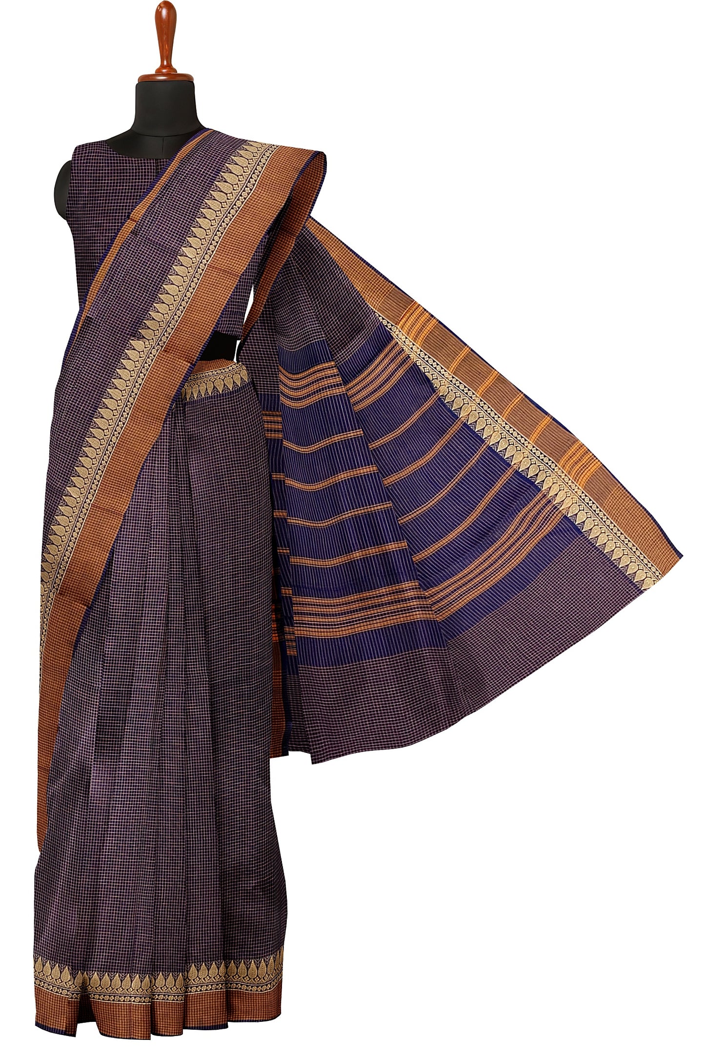SENSAN Women’s Handloom Chettinad Cotton Saree without Blouse Piece [SKU:4116]
