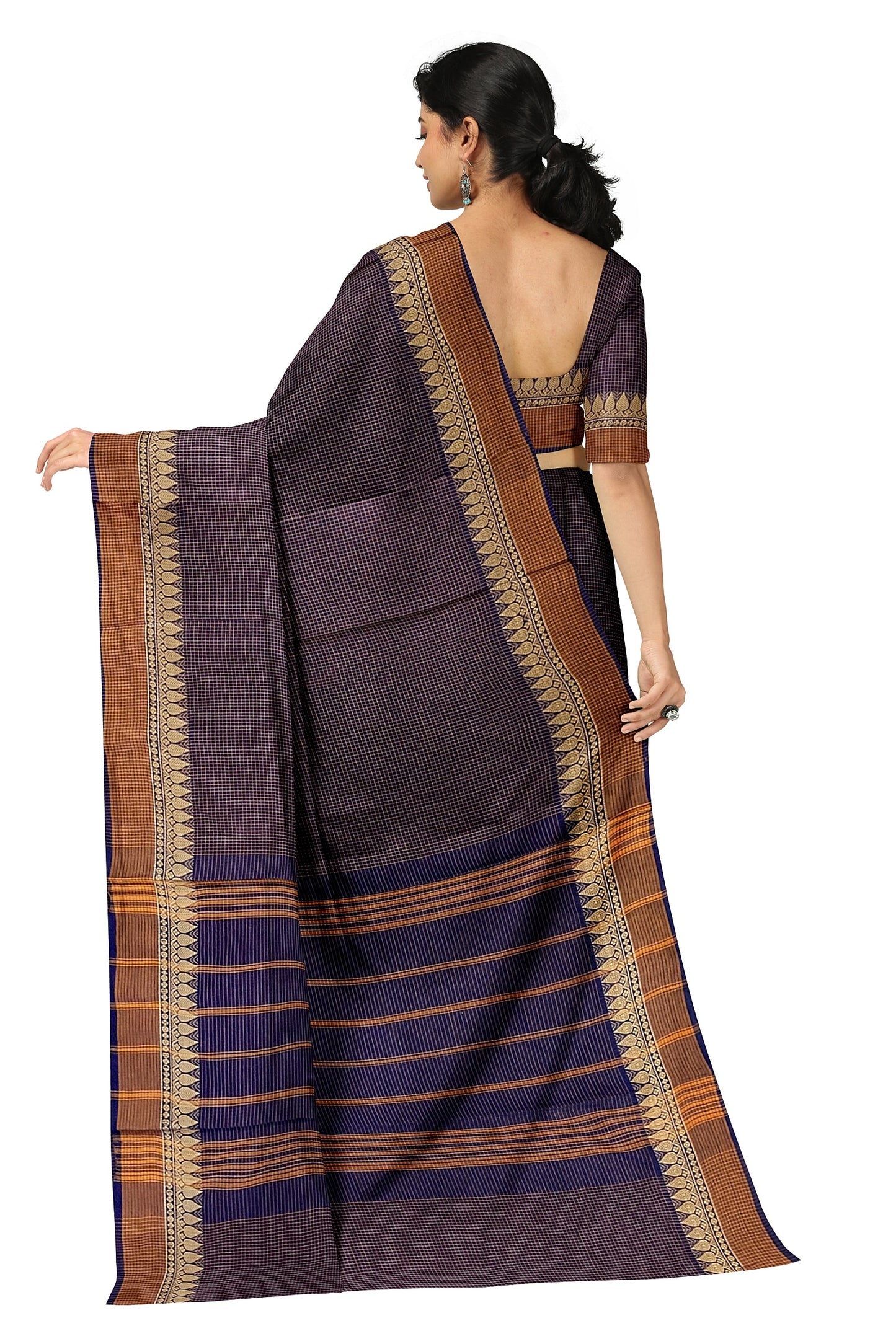 SENSAN Women’s Handloom Chettinad Cotton Saree without Blouse Piece [SKU:4116]