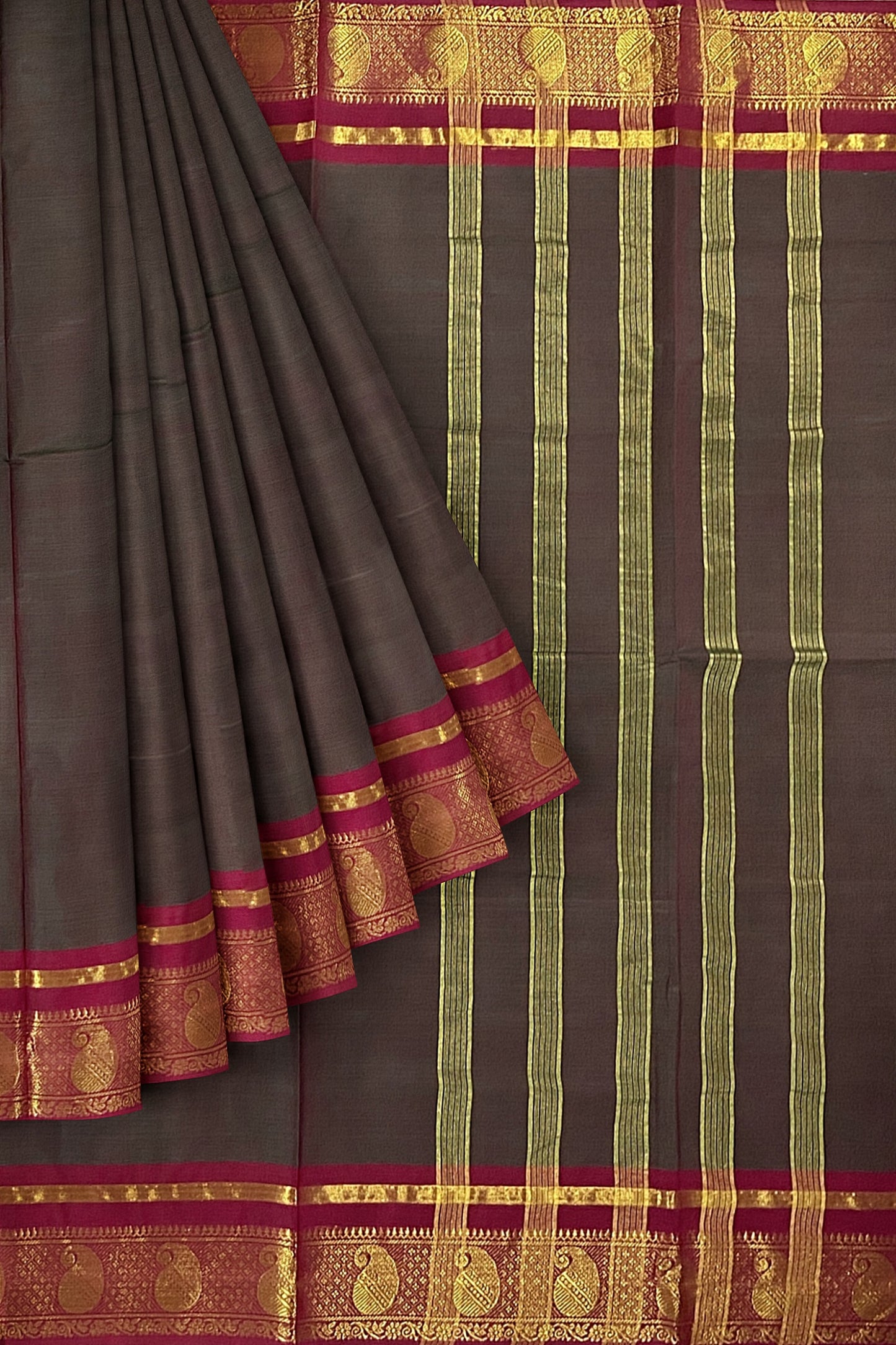 SENSAN Women’s Handloom Chettinad Cotton Saree without Blouse Piece [SKU:4117]