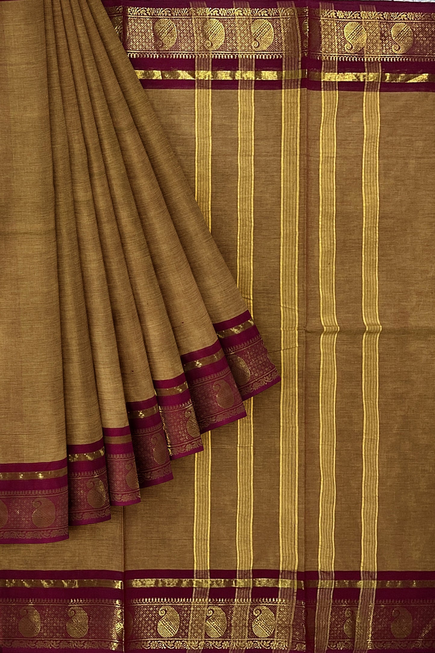SENSAN Women’s Handloom Chettinad Cotton Saree without Blouse Piece [SKU:4117]