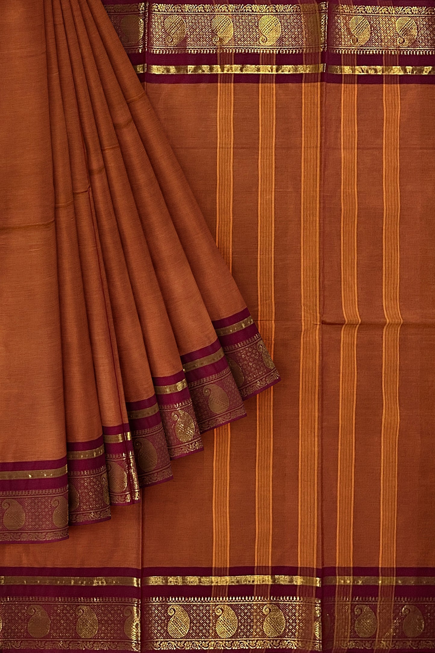 SENSAN Women’s Handloom Chettinad Cotton Saree without Blouse Piece [SKU:4117]