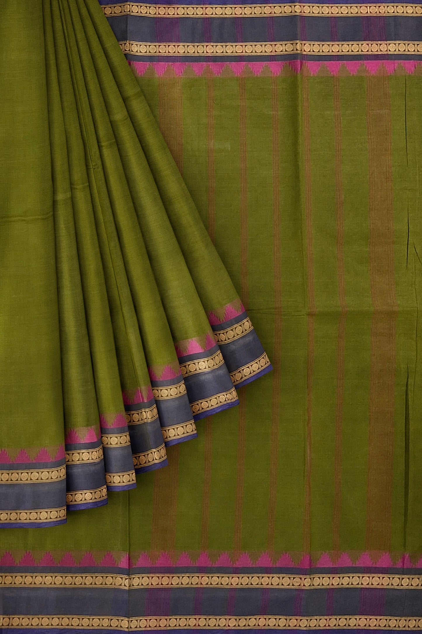 SENSAN Women’s Handloom Chettinad Cotton Saree without Blouse Piece [SKU:4119]