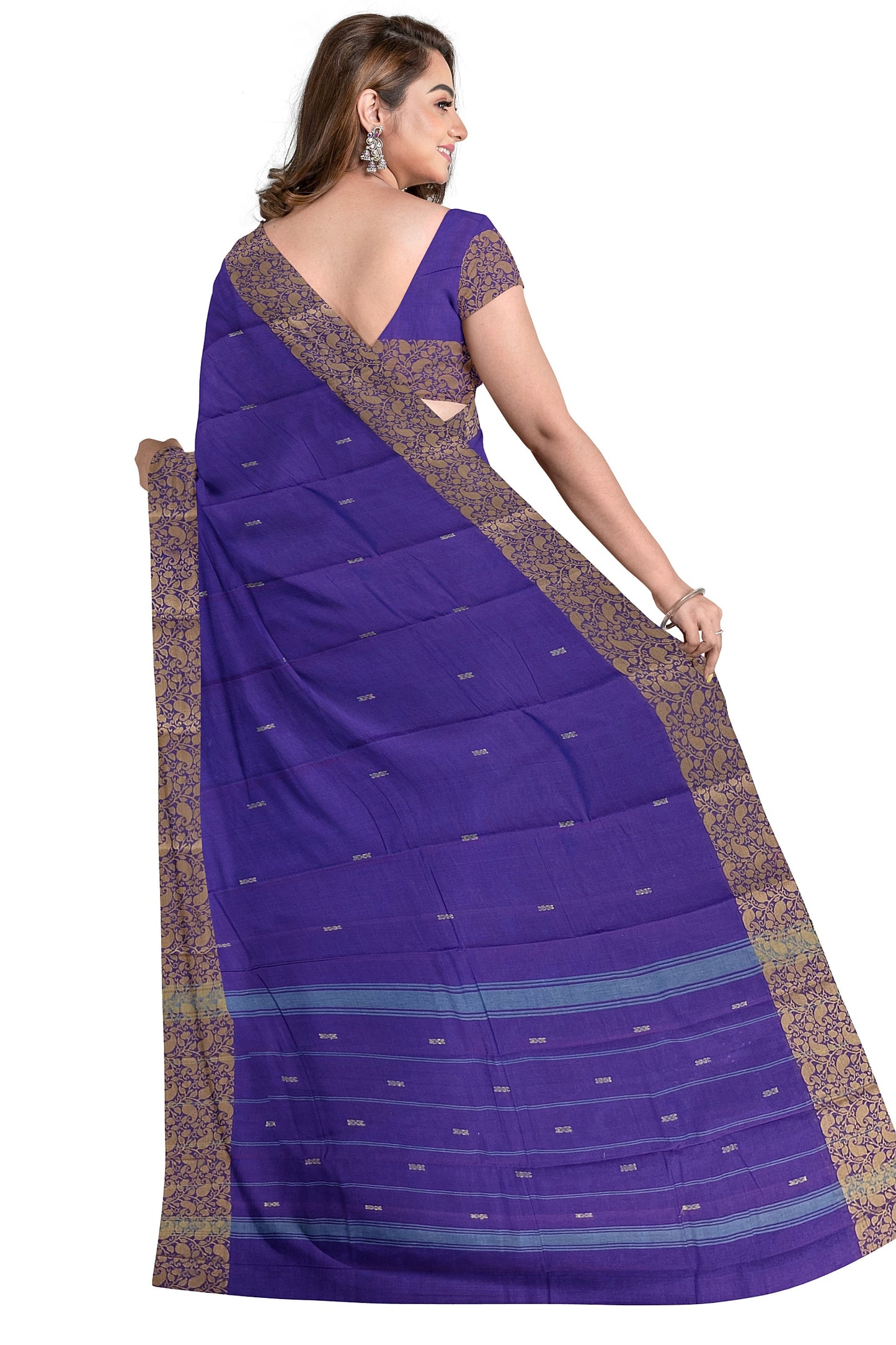 SENSAN Women’s Handloom Chettinad Cotton Saree without Blouse Piece [SKU:4200]