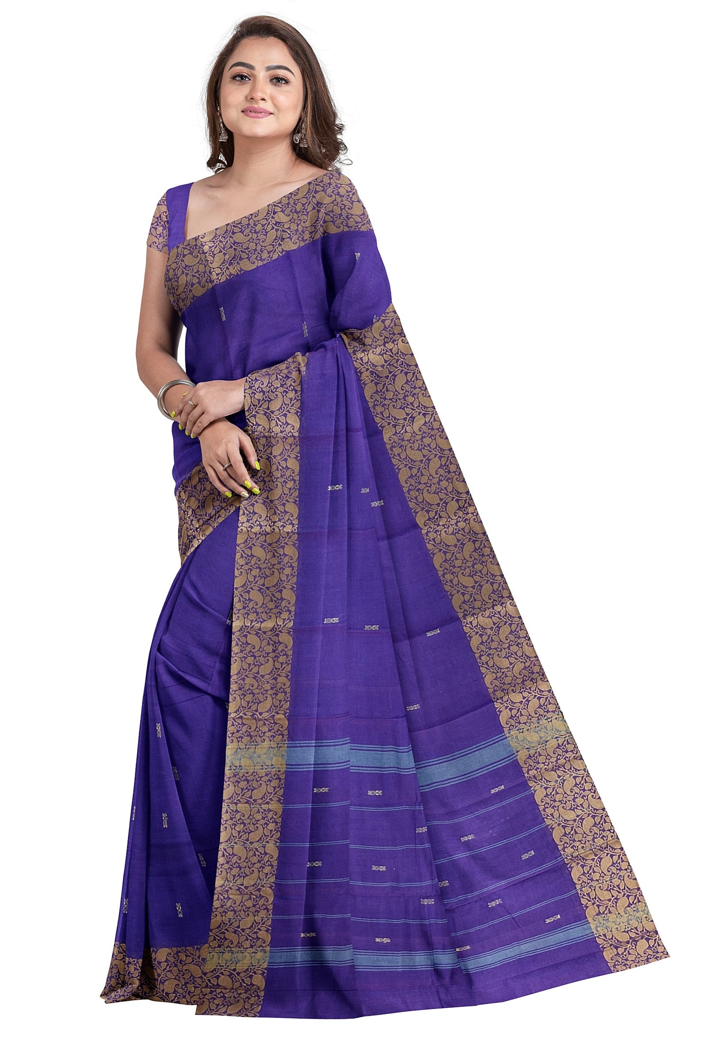 SENSAN Women’s Handloom Chettinad Cotton Saree without Blouse Piece [SKU:4200]