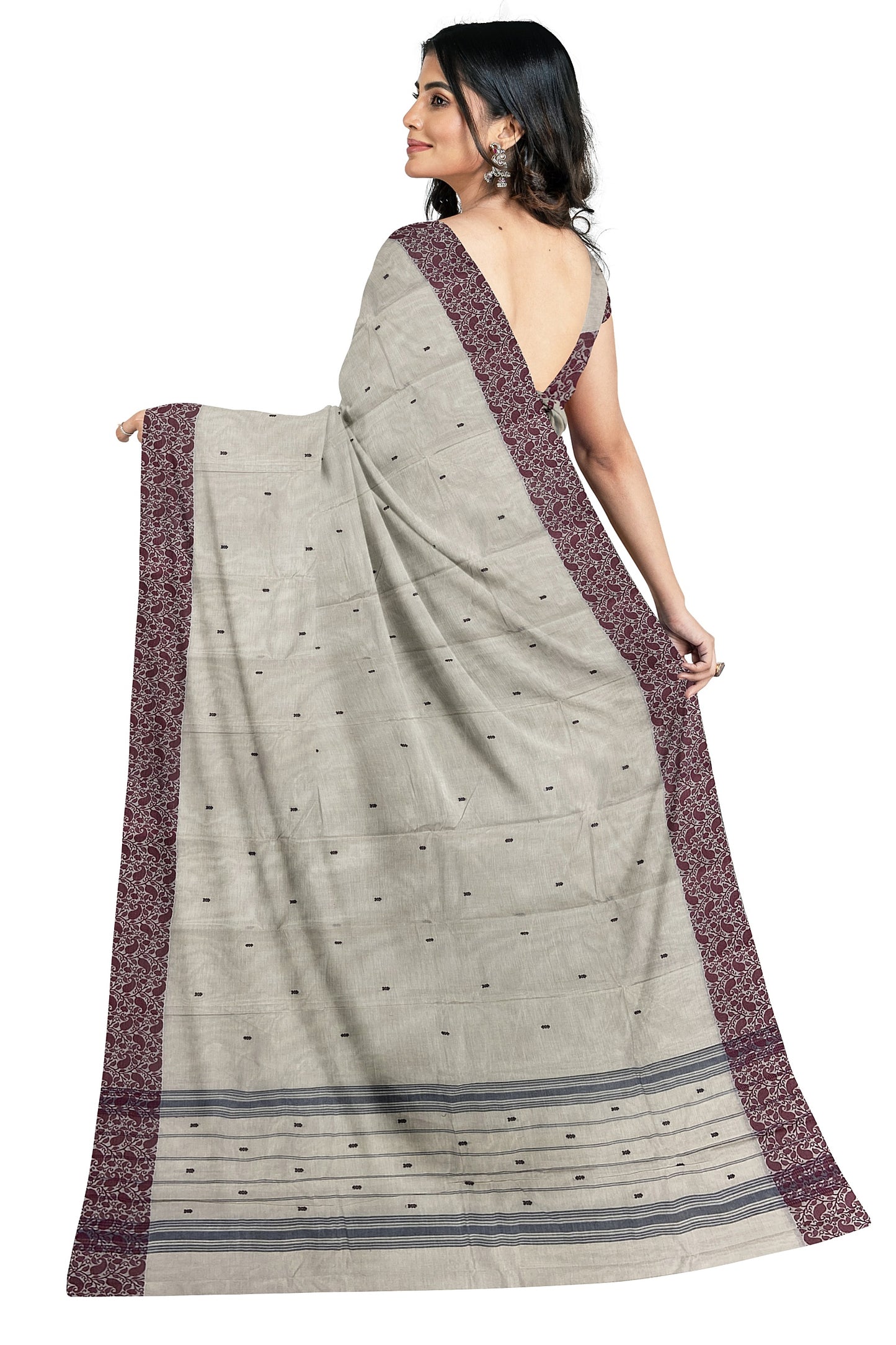 SENSAN Women’s Handloom Chettinad Cotton Saree without Blouse Piece [SKU:4200]