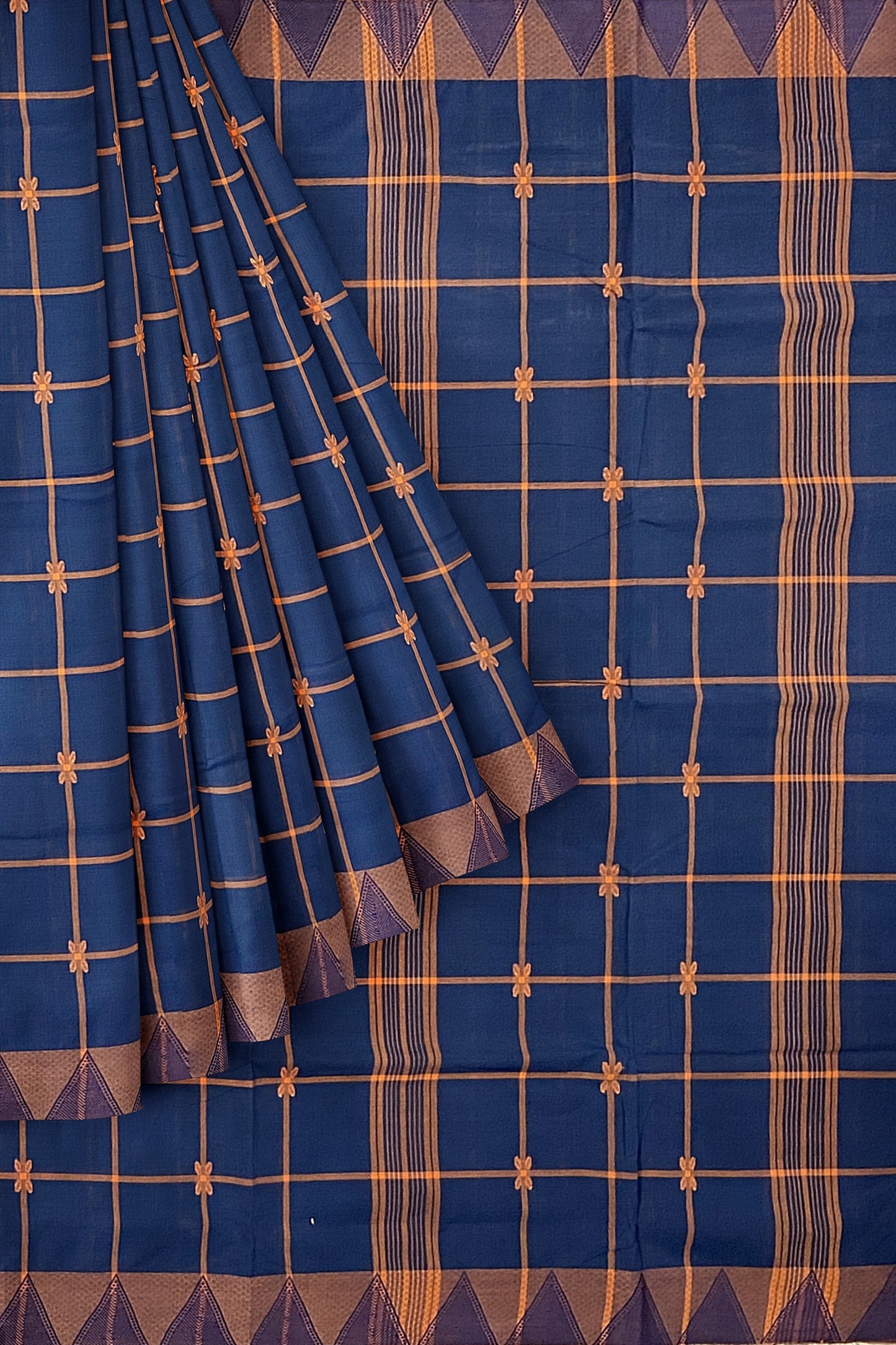 SENSAN Women’s Handloom Chettinad Cotton Saree without Blouse Piece [SKU:4207]