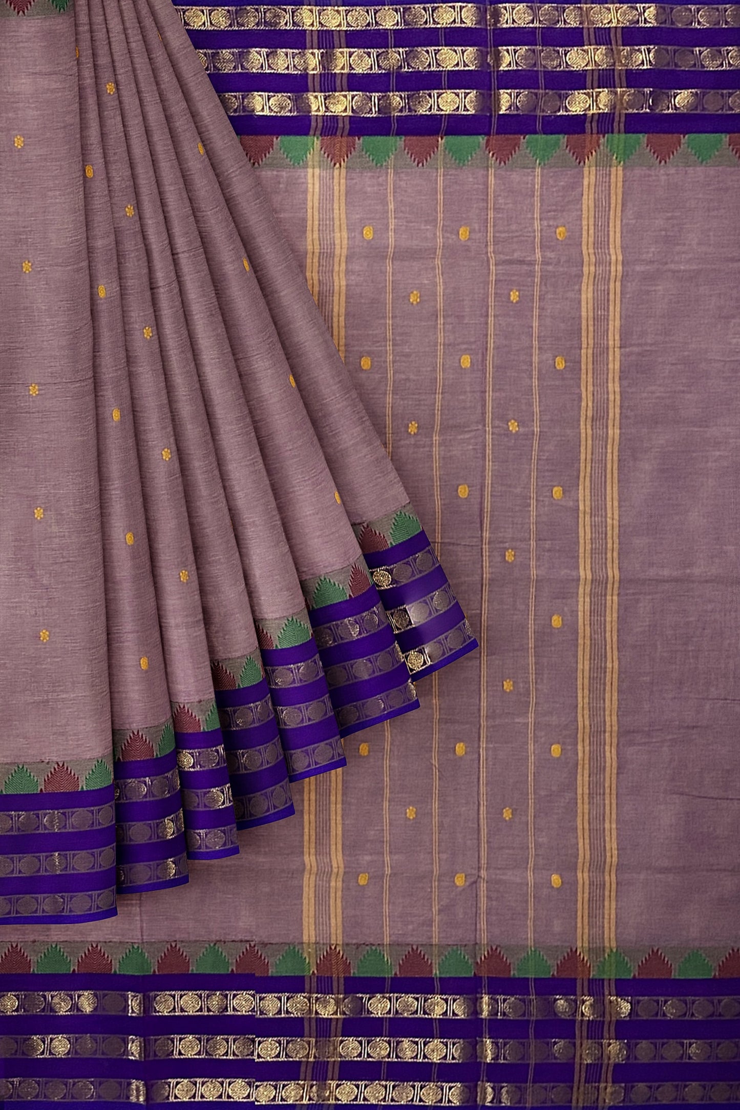 SENSAN Women’s Handloom Chettinad Cotton Saree with Blouse Piece [SKU:4300]
