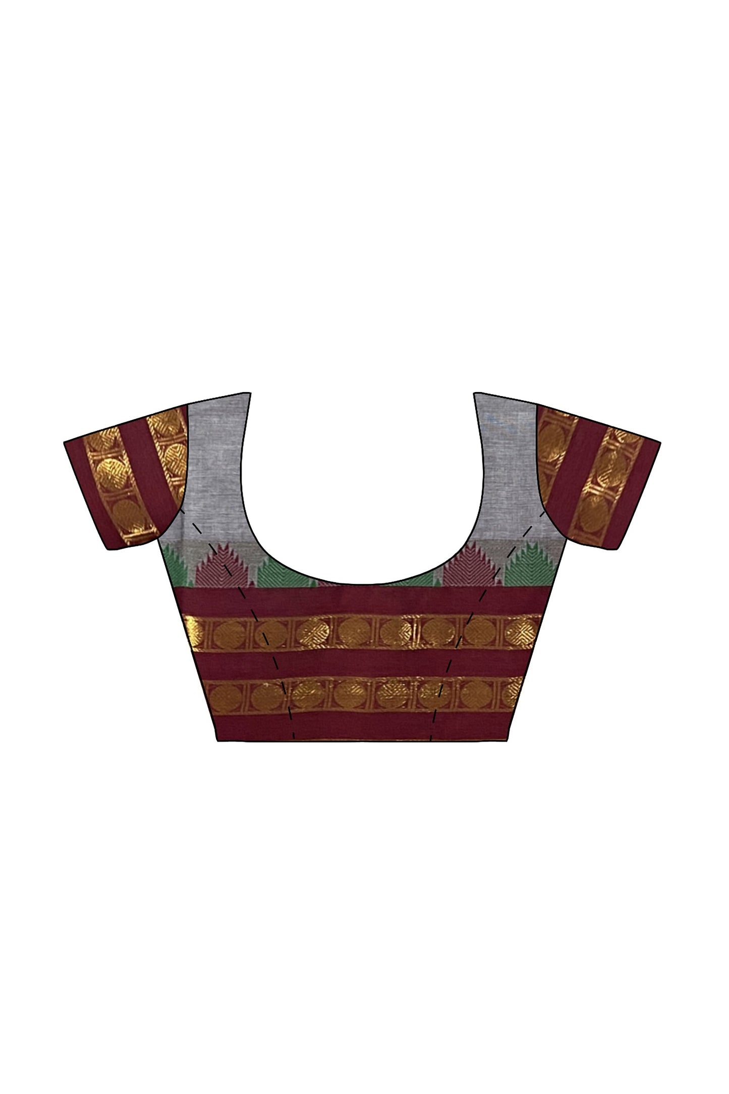 SENSAN Women’s Handloom Chettinad Cotton Saree with Blouse Piece [SKU:4300]