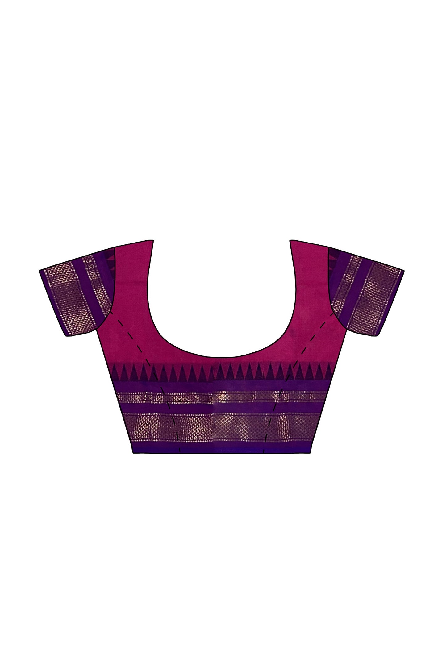 SENSAN Women’s Handloom Chettinad Cotton Saree with Blouse Piece [SKU:4310]