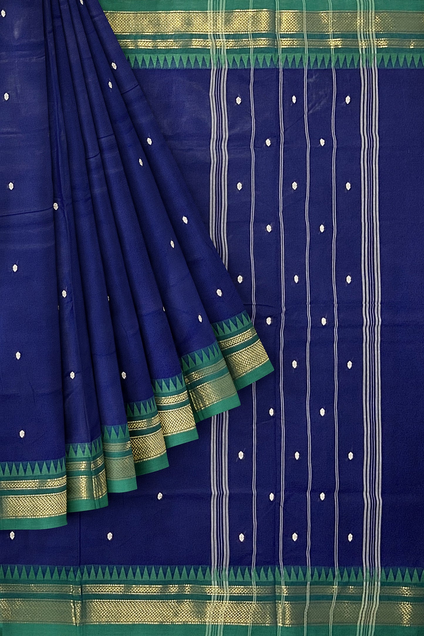 SENSAN Women’s Handloom Chettinad Cotton Saree with Blouse Piece [SKU:4310]