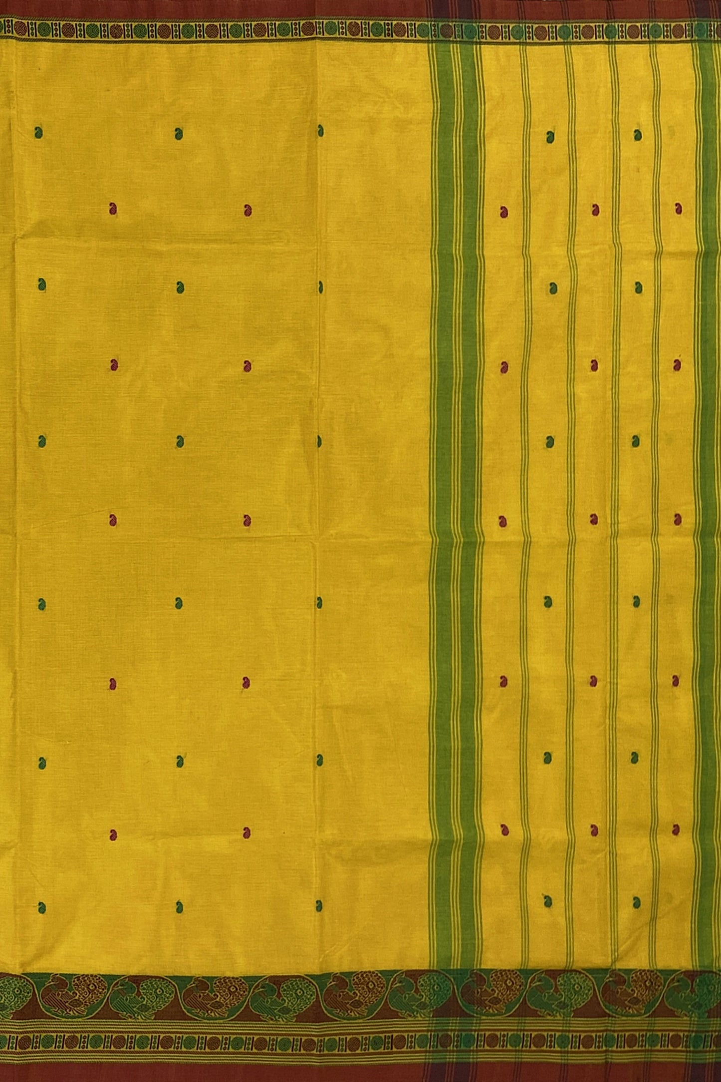 SENSAN Women’s Handloom Chettinad Cotton Saree with Blouse Piece [SKU:4314]