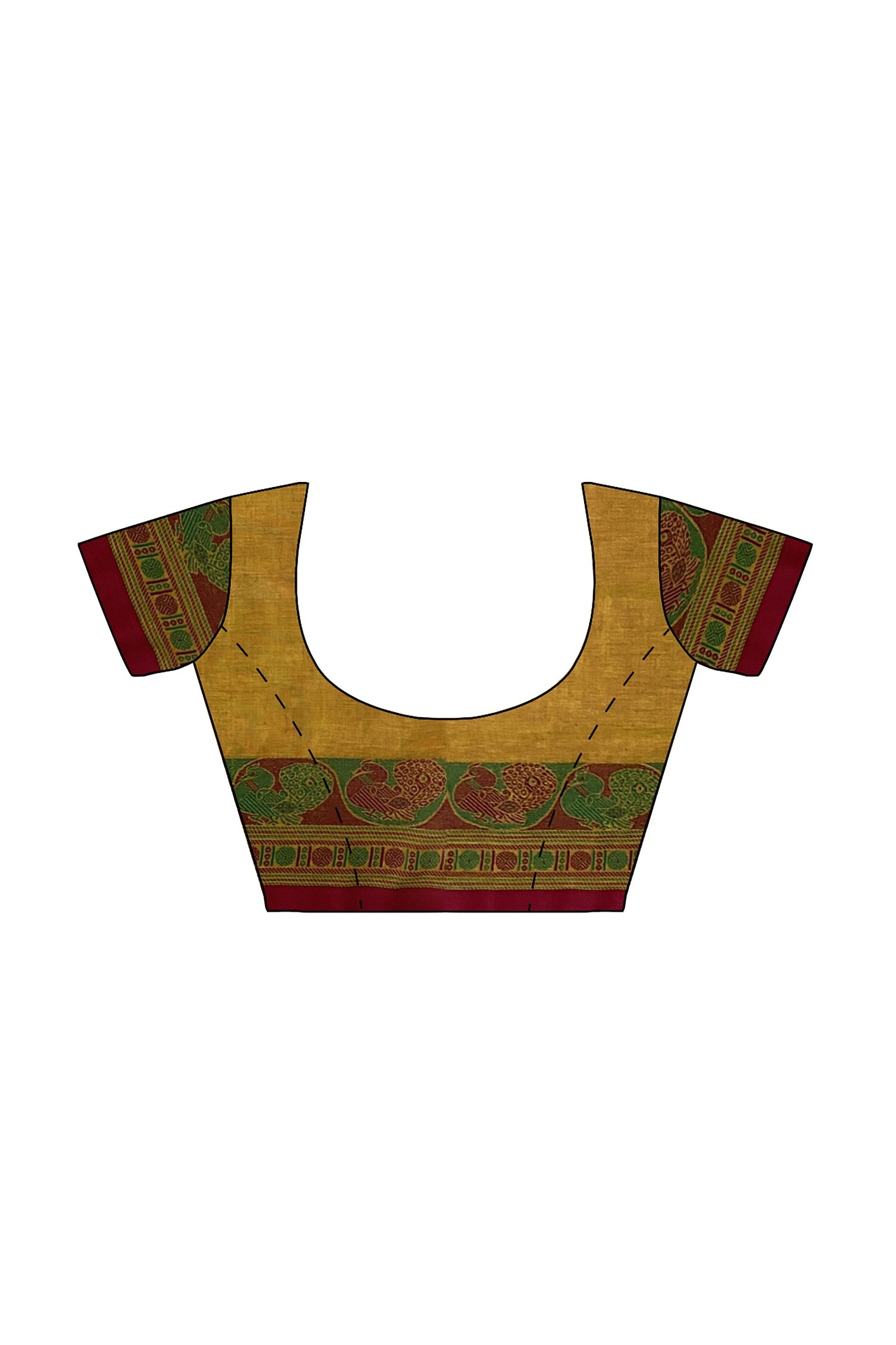 SENSAN Women’s Handloom Chettinad Cotton Saree with Blouse Piece [SKU:4314]