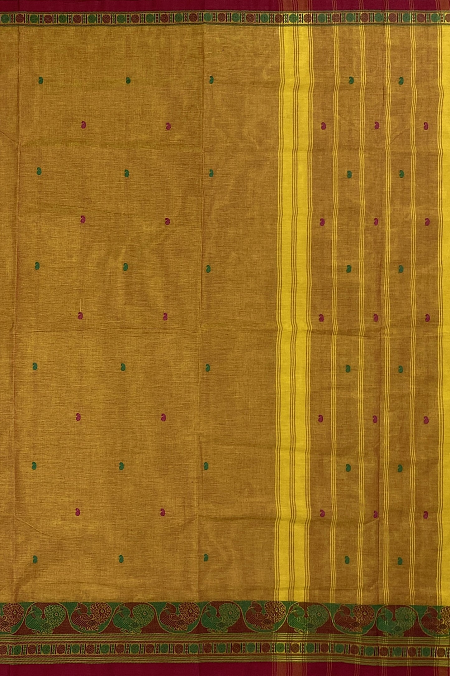 SENSAN Women’s Handloom Chettinad Cotton Saree with Blouse Piece [SKU:4314]