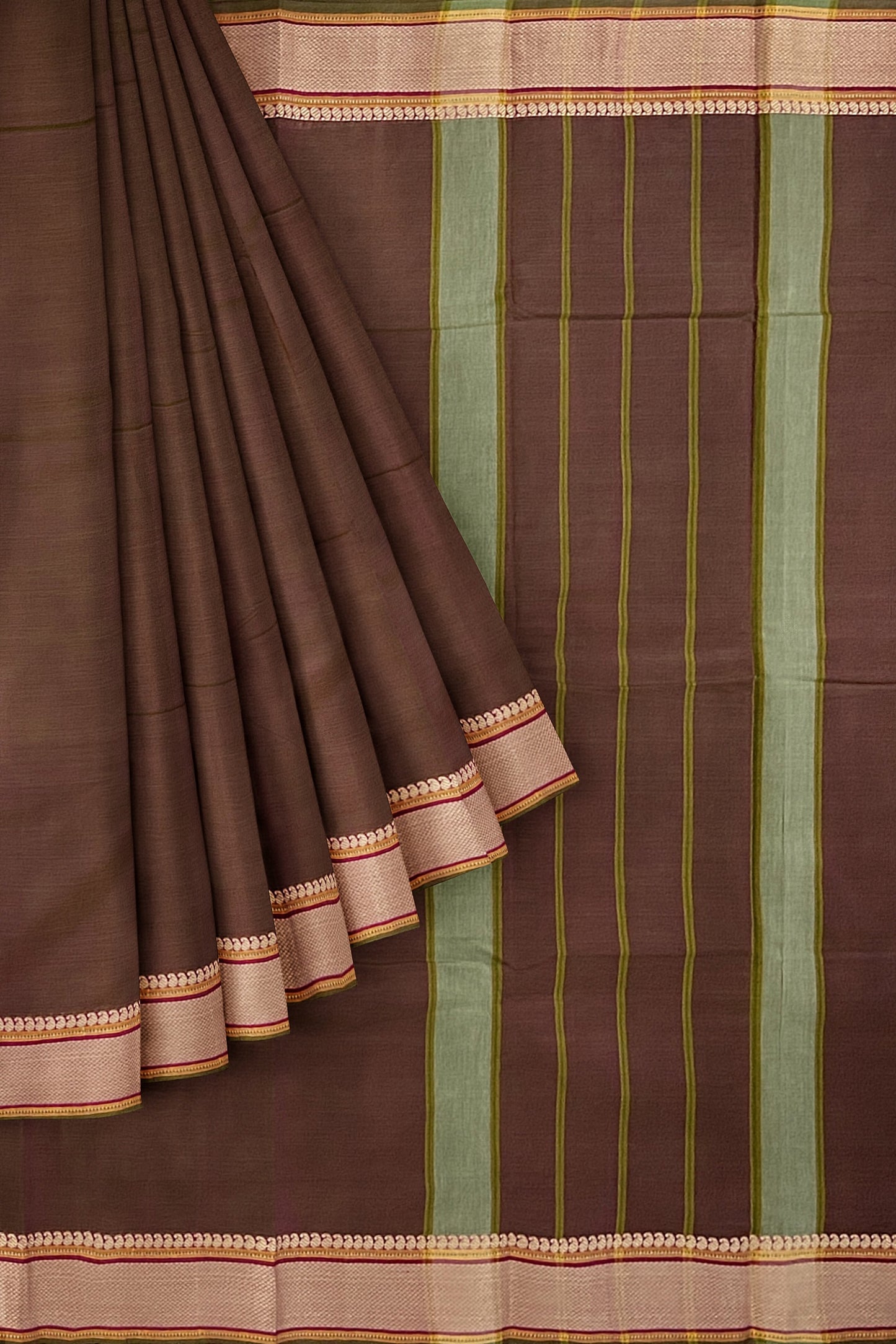 SENSAN Women’s Handloom Kanchi Cotton Saree with Blouse Piece [SKU:520]