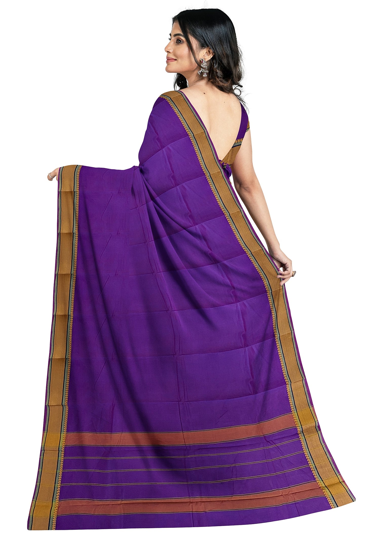 SENSAN Women’s Handloom Kanchi Cotton Saree with Blouse Piece [SKU:520]