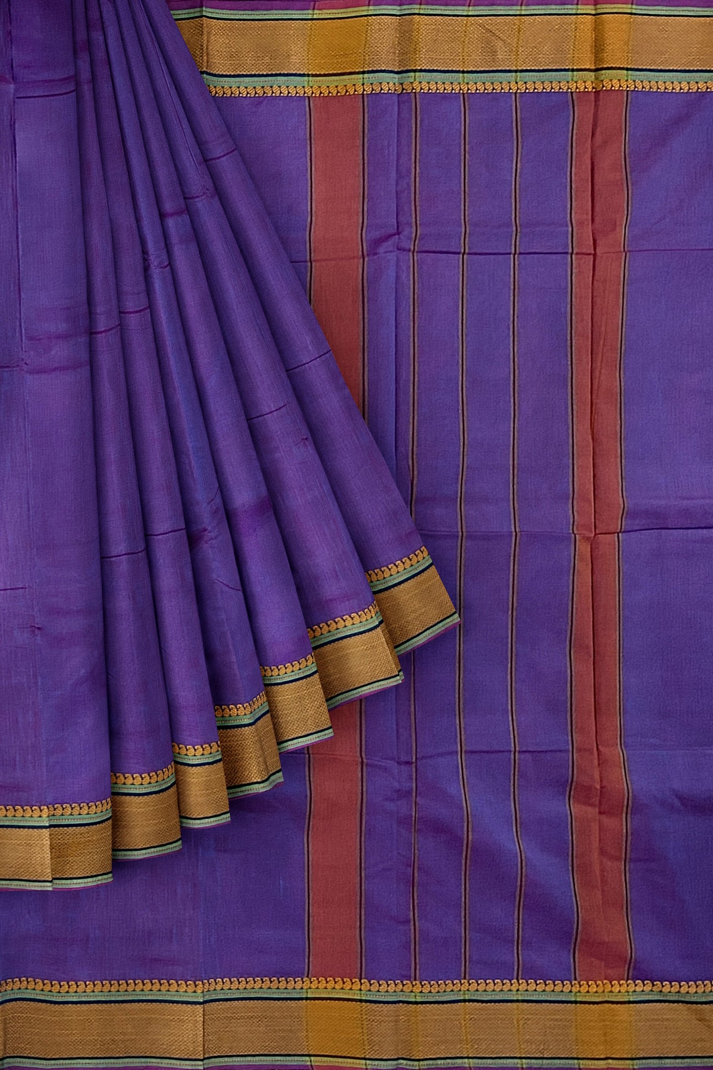 SENSAN Women’s Handloom Kanchi Cotton Saree with Blouse Piece [SKU:520]