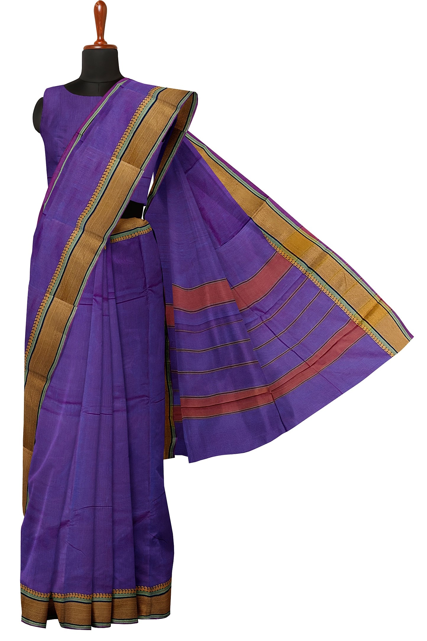 SENSAN Women’s Handloom Kanchi Cotton Saree with Blouse Piece [SKU:520]