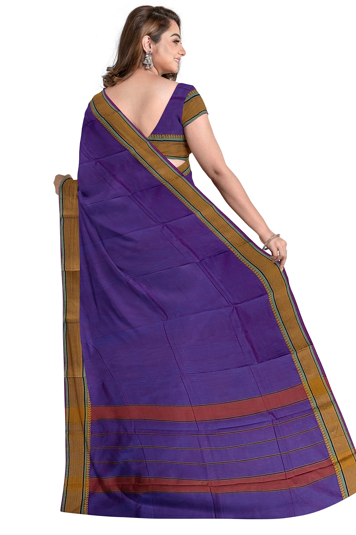 SENSAN Women’s Handloom Kanchi Cotton Saree with Blouse Piece [SKU:520]