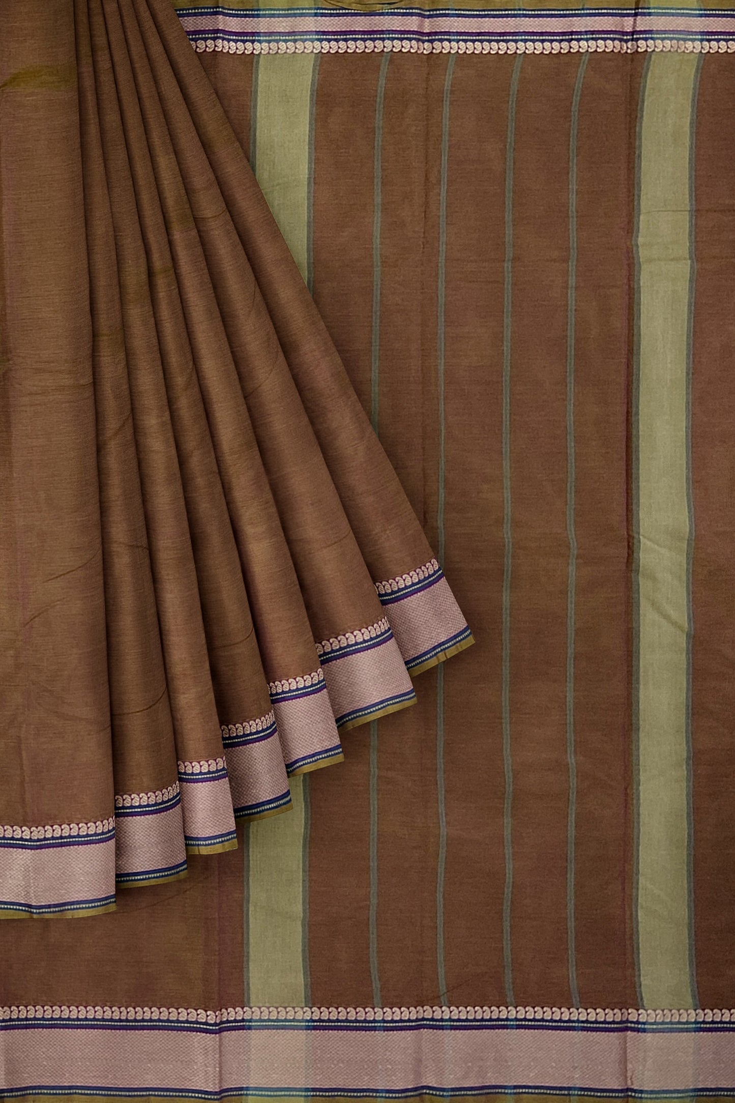 SENSAN Women’s Handloom Kanchi Cotton Saree with Blouse Piece [SKU:520]