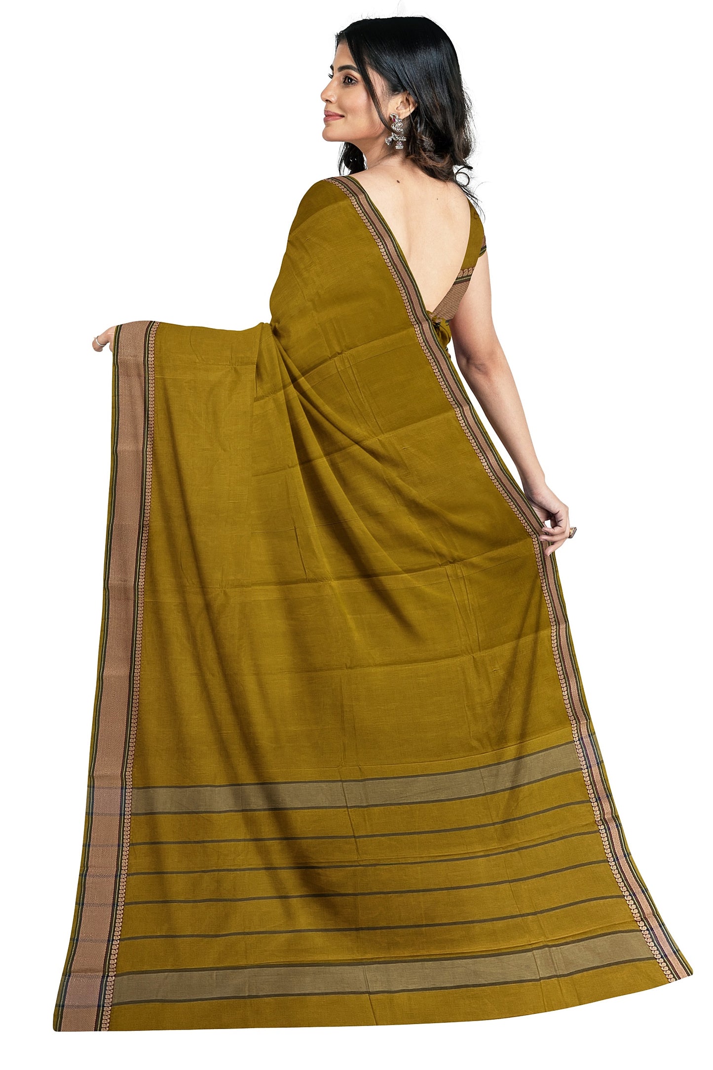 SENSAN Women’s Handloom Kanchi Cotton Saree with Blouse Piece [SKU:520]