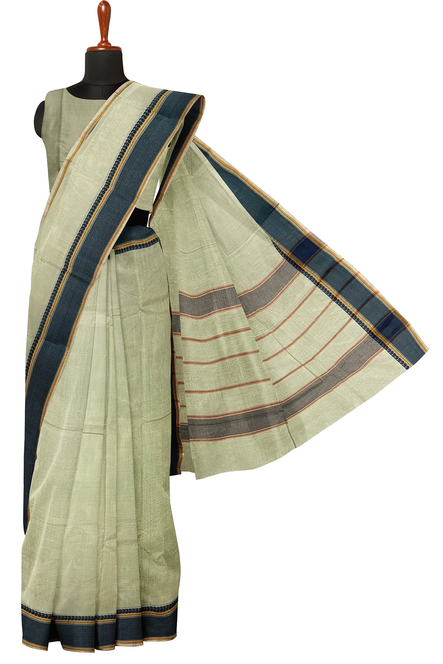 SENSAN Women’s Handloom Kanchi Cotton Saree with Blouse Piece [SKU:520]