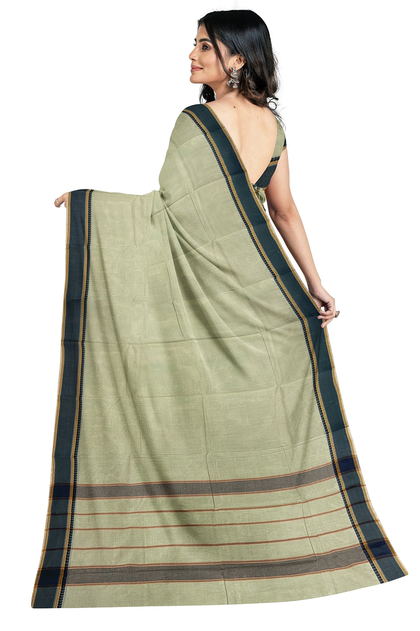 SENSAN Women’s Handloom Kanchi Cotton Saree with Blouse Piece [SKU:520]
