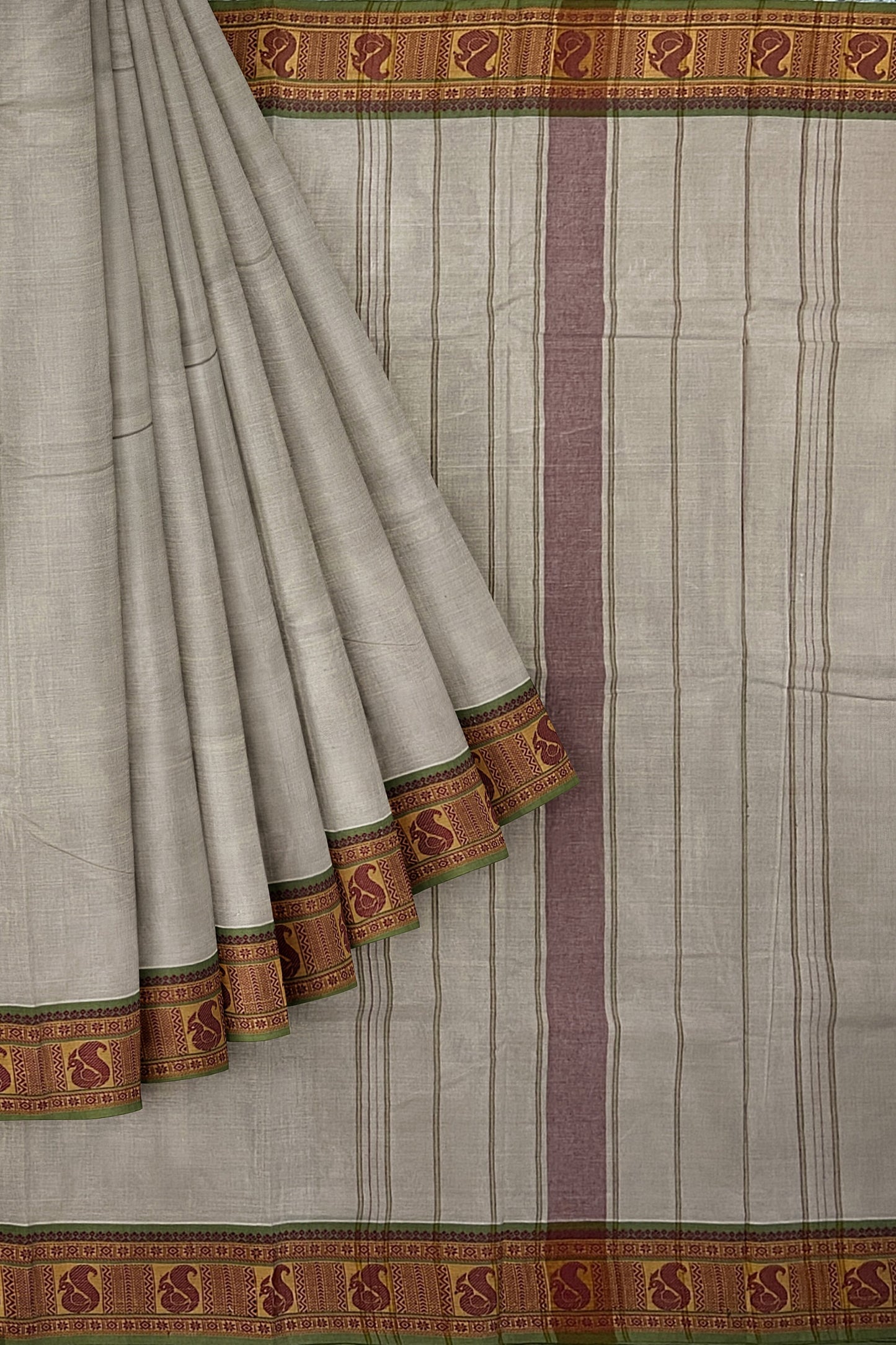 SENSAN Women’s Handloom Kanchi Cotton Saree with Blouse Piece [SKU:745]