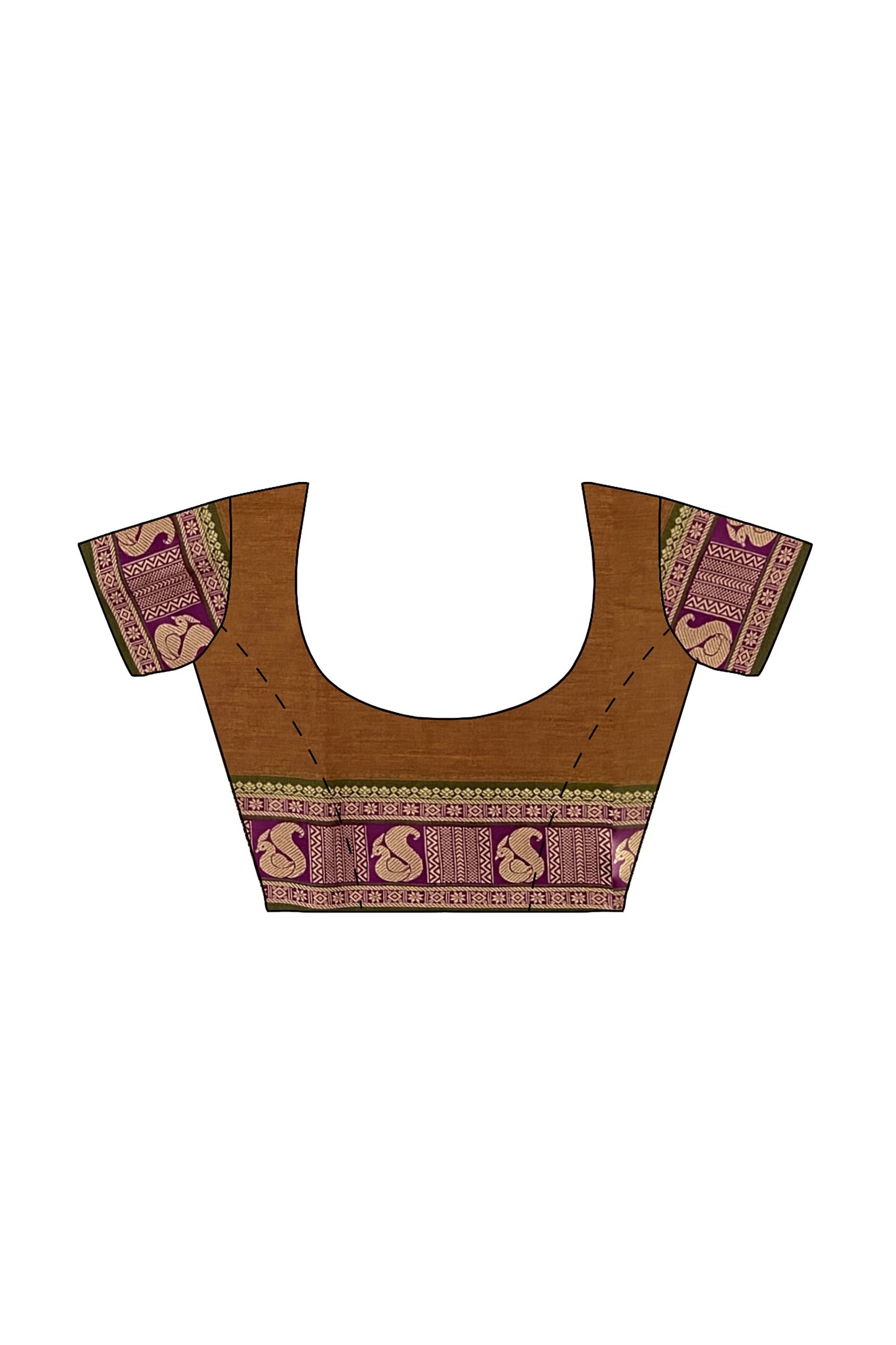 SENSAN Women’s Handloom Kanchi Cotton Saree with Blouse Piece [SKU:745]