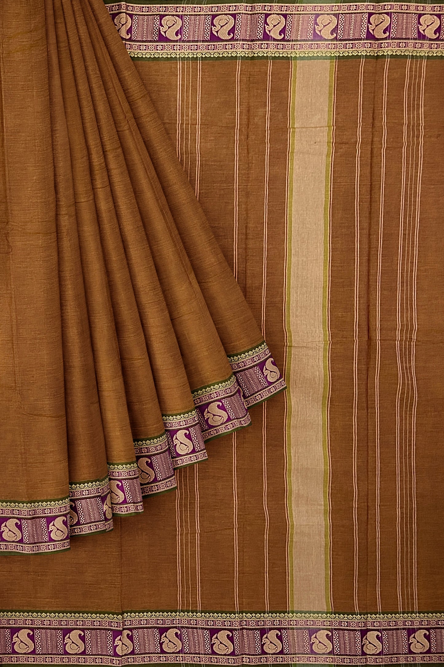 SENSAN Women’s Handloom Kanchi Cotton Saree with Blouse Piece [SKU:745]