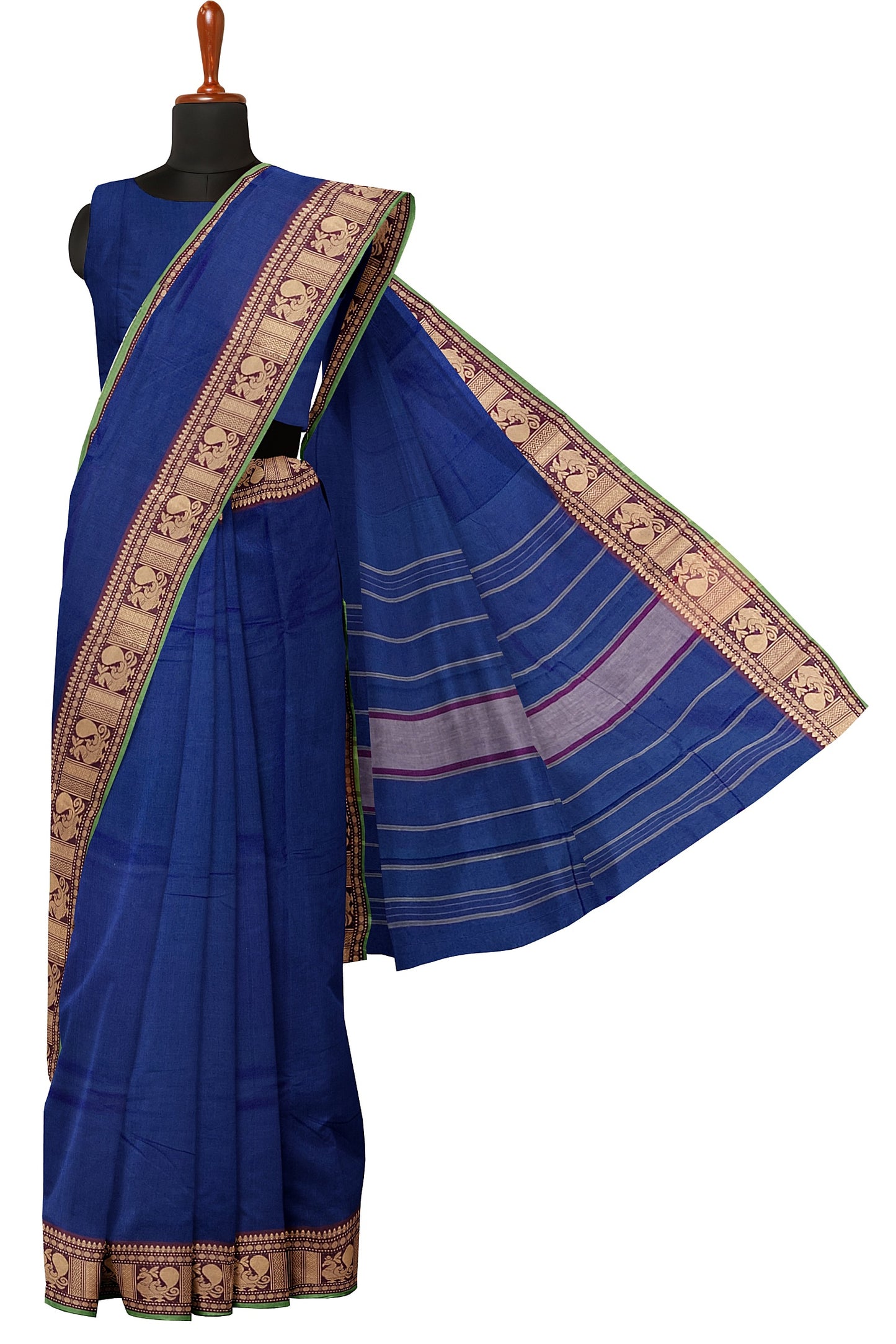 SENSAN Women’s Handloom Kanchi Cotton Saree with Blouse Piece [SKU:745]