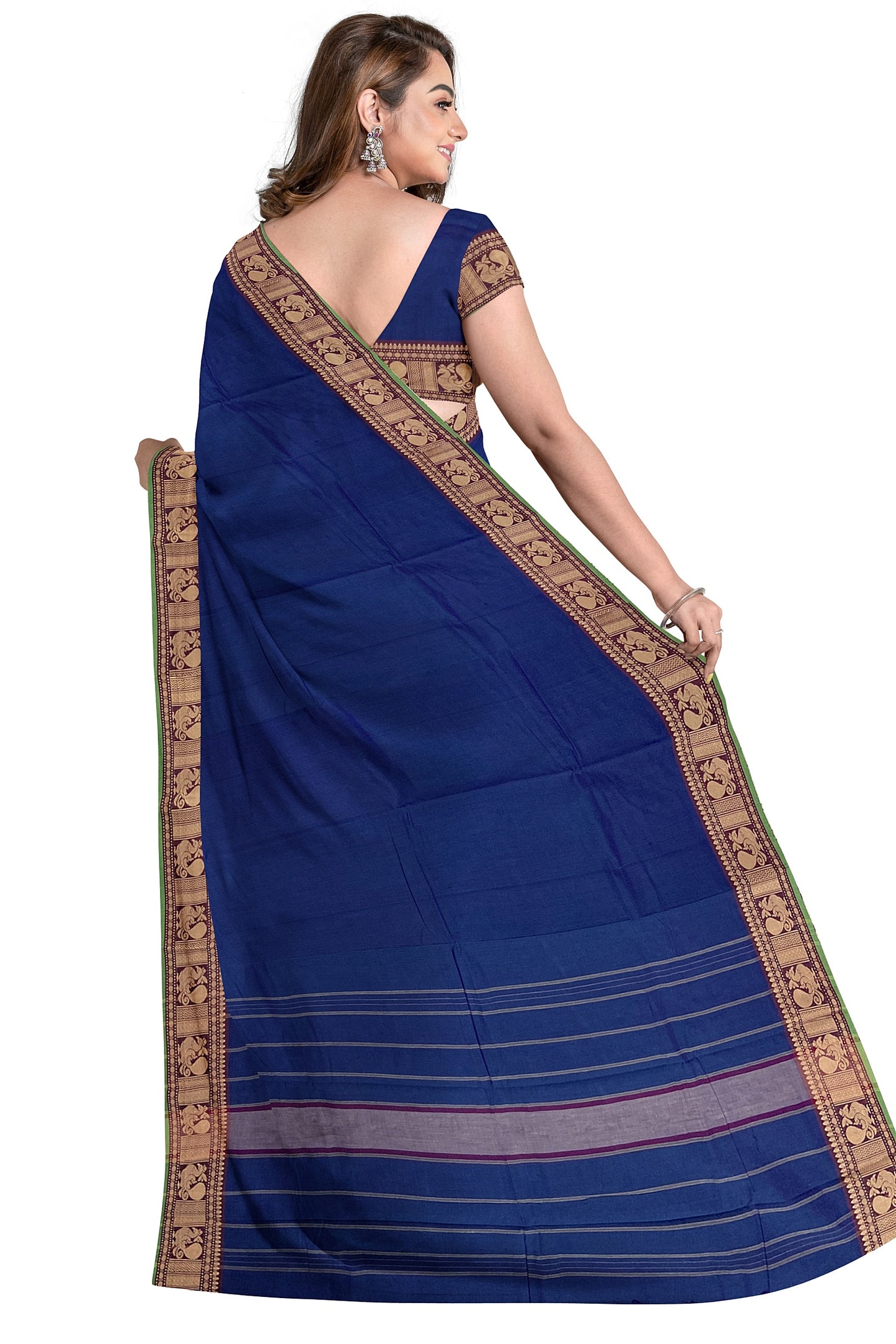 SENSAN Women’s Handloom Kanchi Cotton Saree with Blouse Piece [SKU:745]
