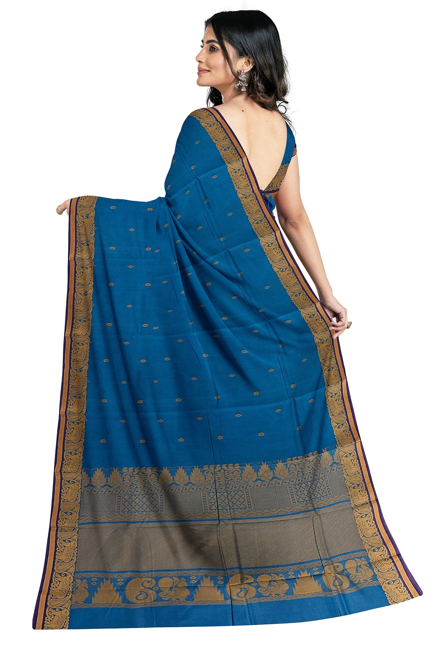 SENSAN Women’s Handloom Kanchi Cotton Saree with Blouse Piece [SKU:748.1]