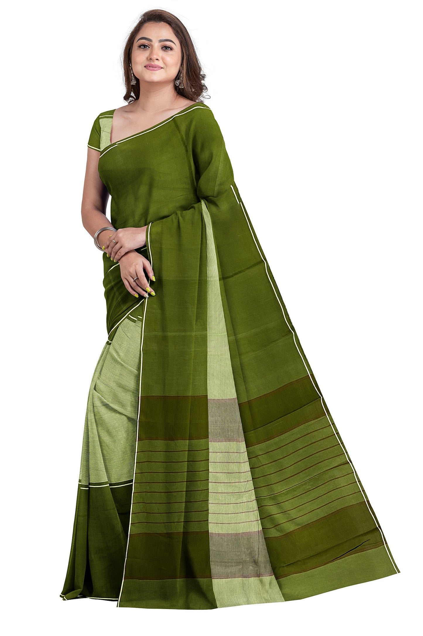 SENSAN Women’s Kanchi Cotton Saree with Blouse Piece [SKU:750]