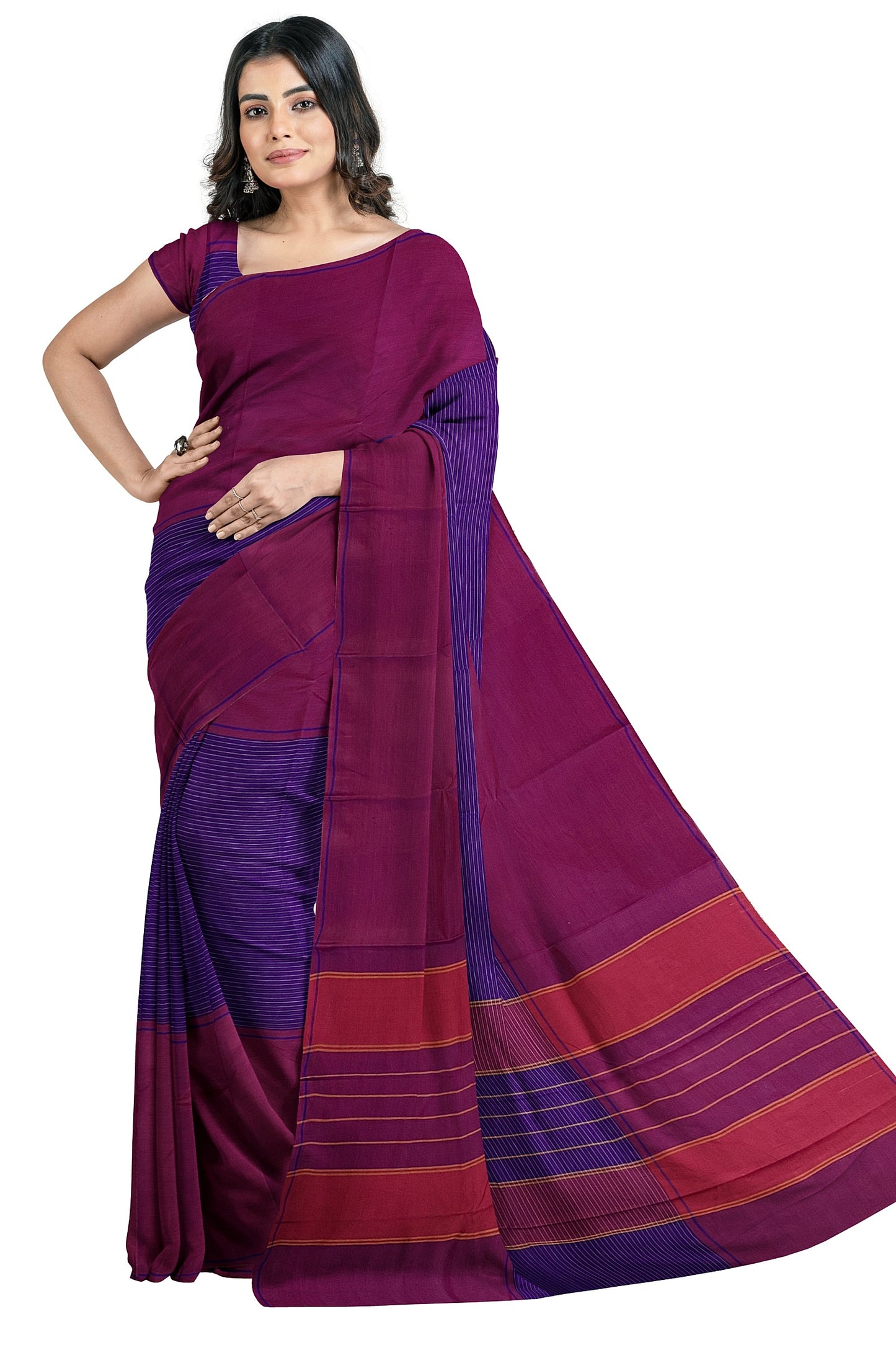 SENSAN Women’s Kanchi Cotton Saree with Blouse Piece [SKU:750]