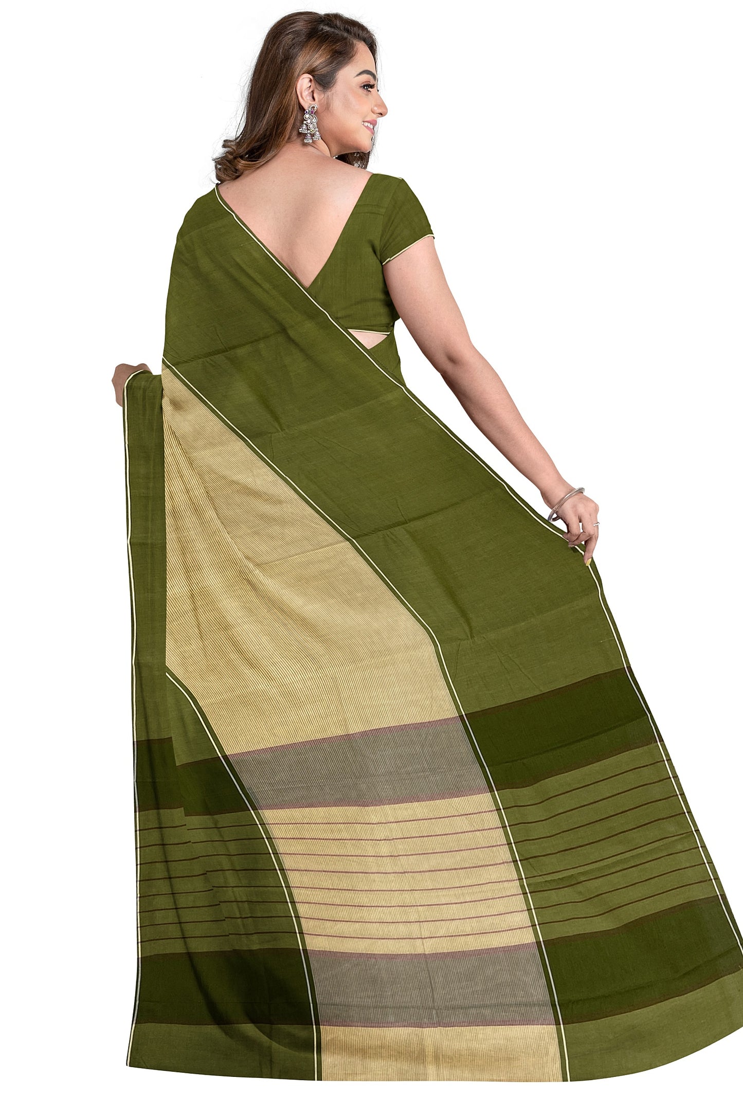 SENSAN Women’s Kanchi Cotton Saree with Blouse Piece [SKU:750]