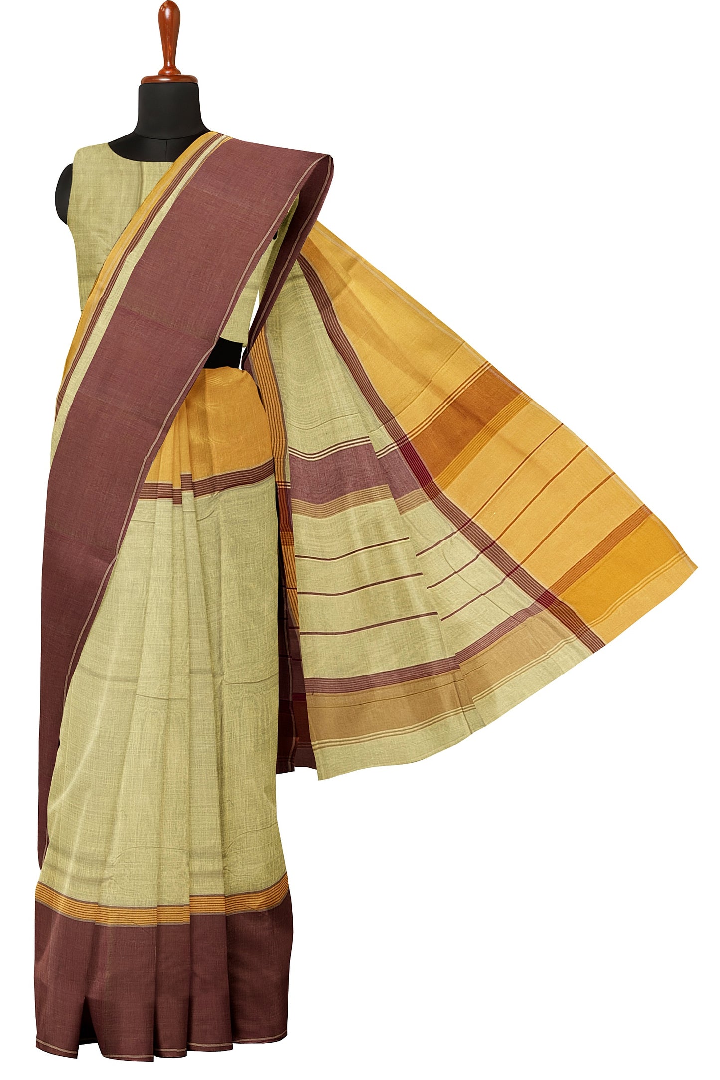 SENSAN Women’s Handloom Kanchi Cotton Saree with Blouse Piece [SKU:751]