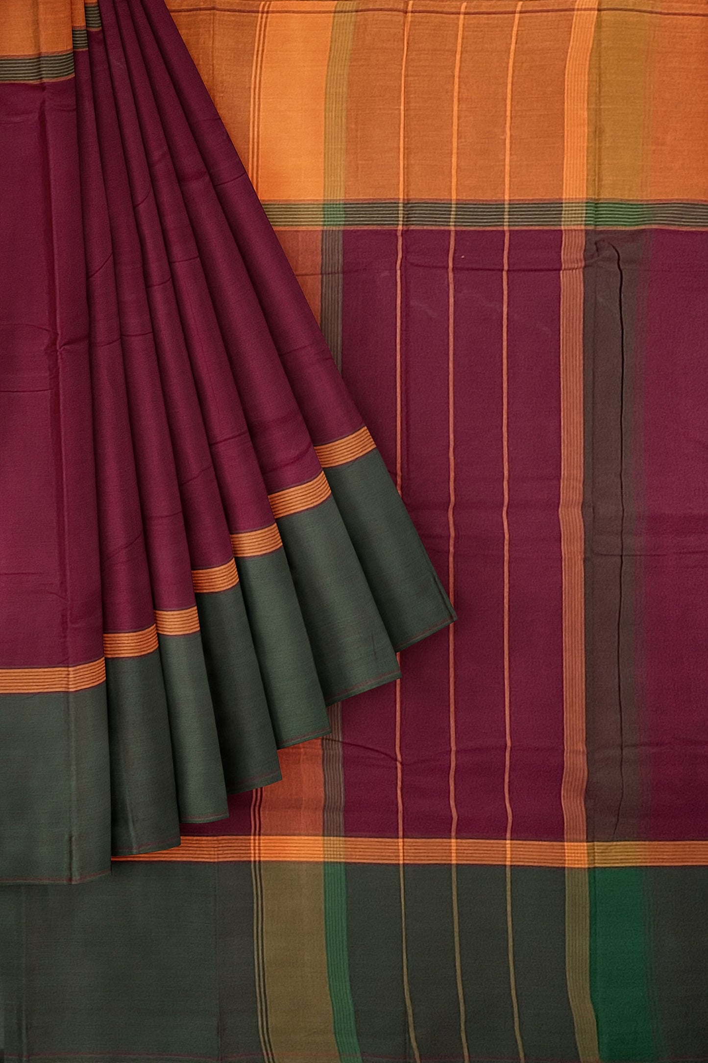 SENSAN Women’s Handloom Kanchi Cotton Saree with Blouse Piece [SKU:751]
