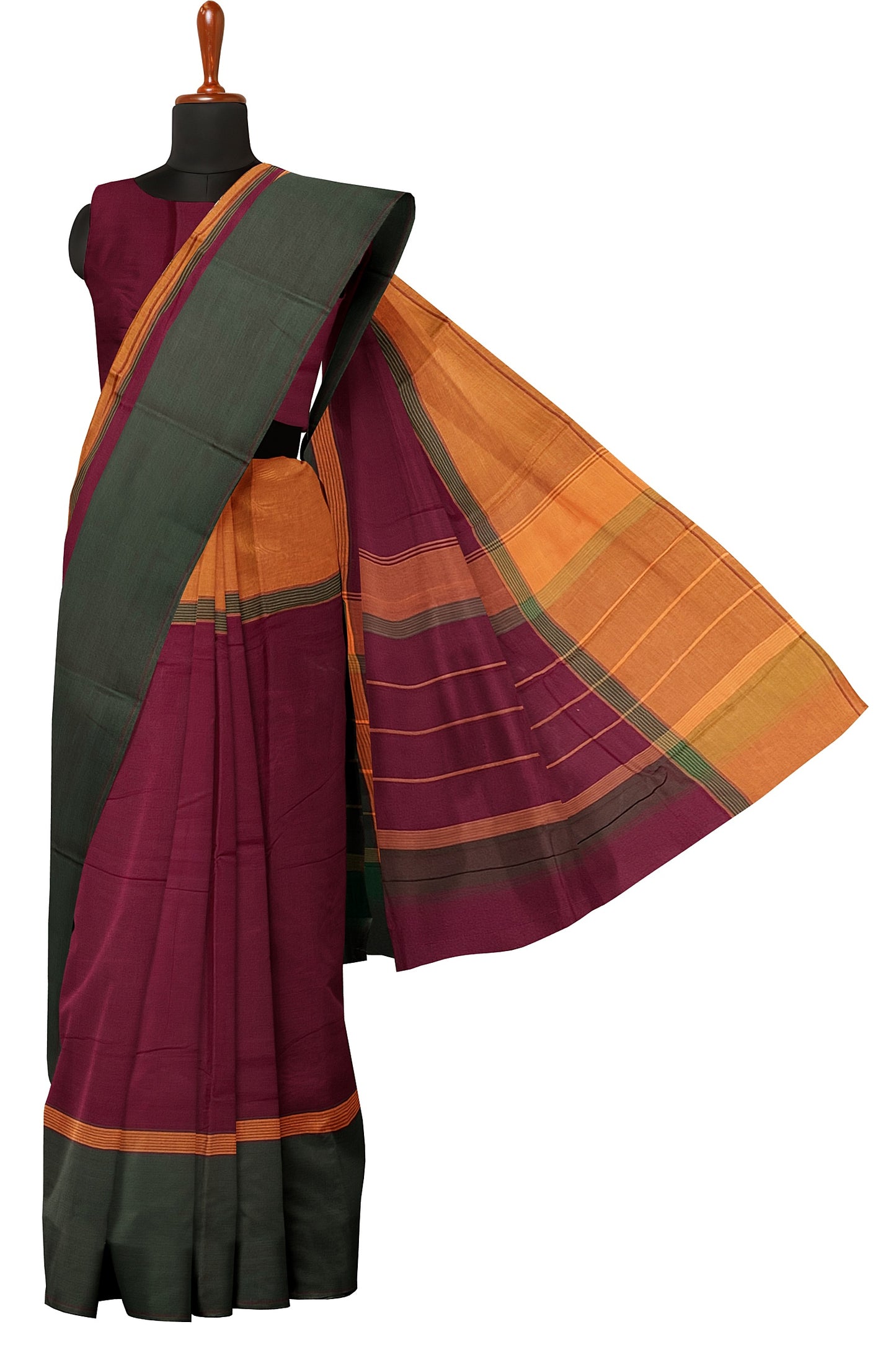SENSAN Women’s Handloom Kanchi Cotton Saree with Blouse Piece [SKU:751]