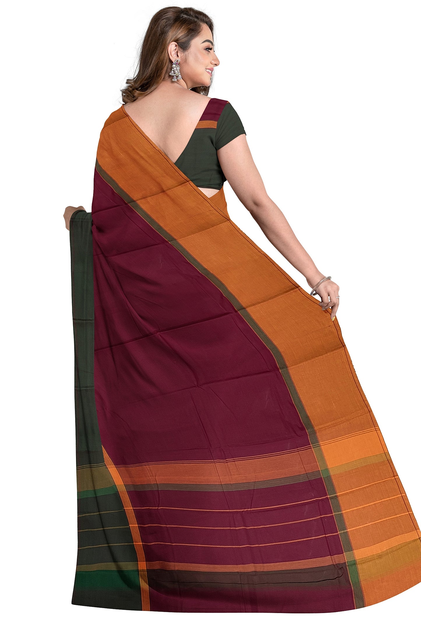 SENSAN Women’s Handloom Kanchi Cotton Saree with Blouse Piece [SKU:751]