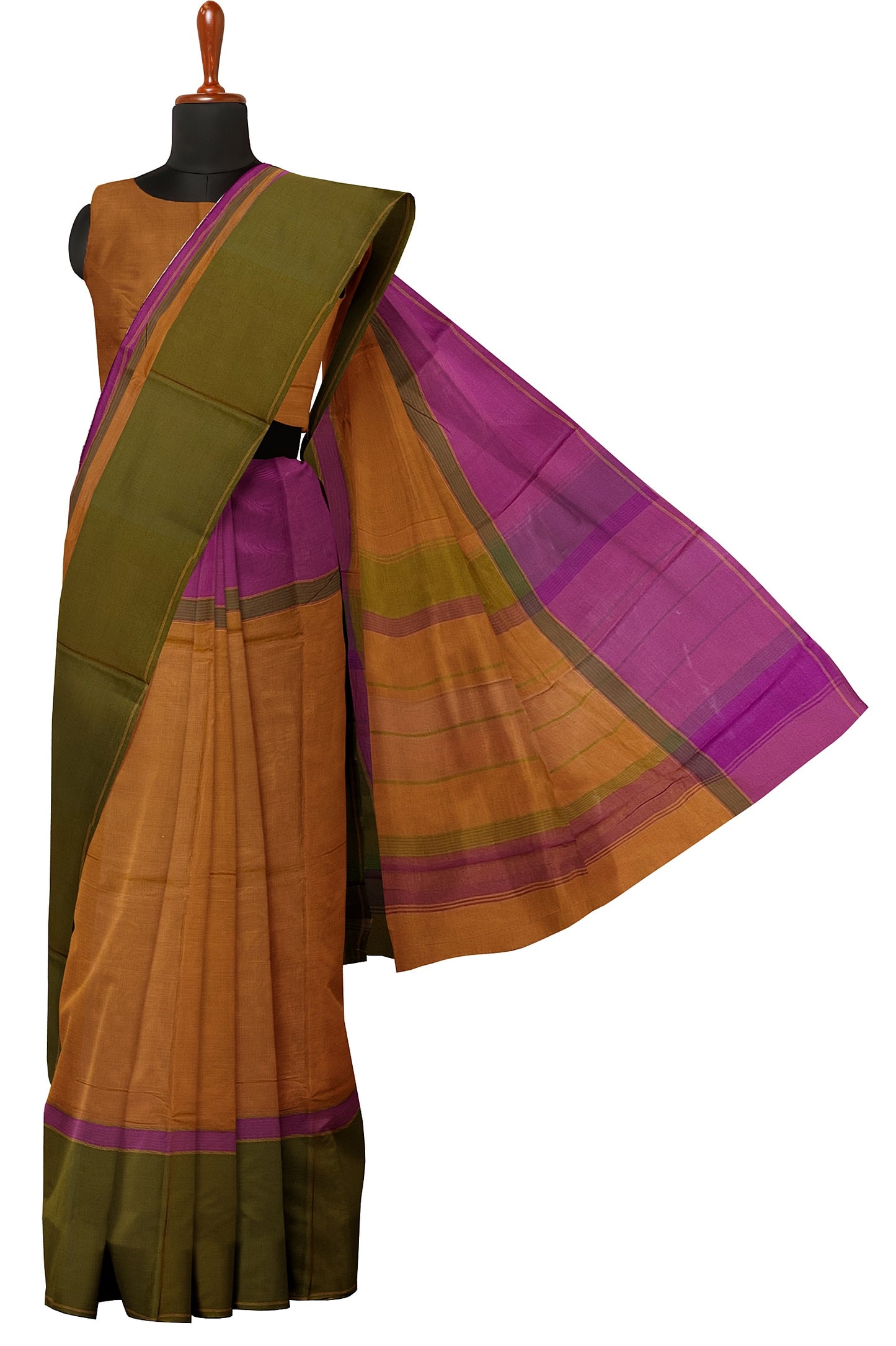 SENSAN Women’s Handloom Kanchi Cotton Saree with Blouse Piece [SKU:751]