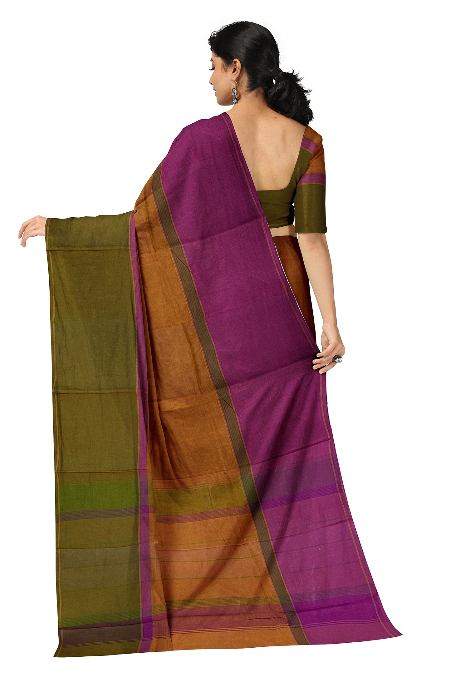 SENSAN Women’s Handloom Kanchi Cotton Saree with Blouse Piece [SKU:751]