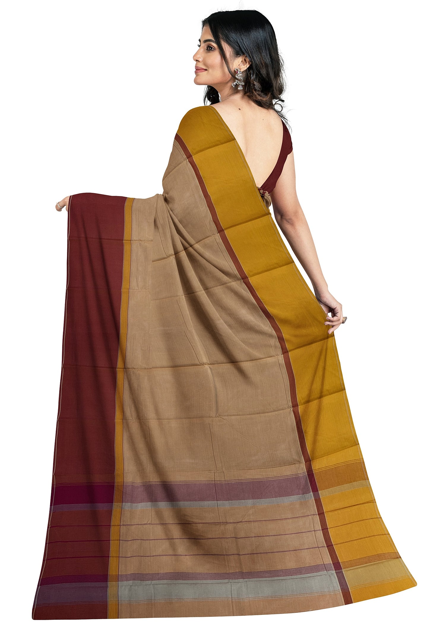SENSAN Women’s Handloom Kanchi Cotton Saree with Blouse Piece [SKU:751]