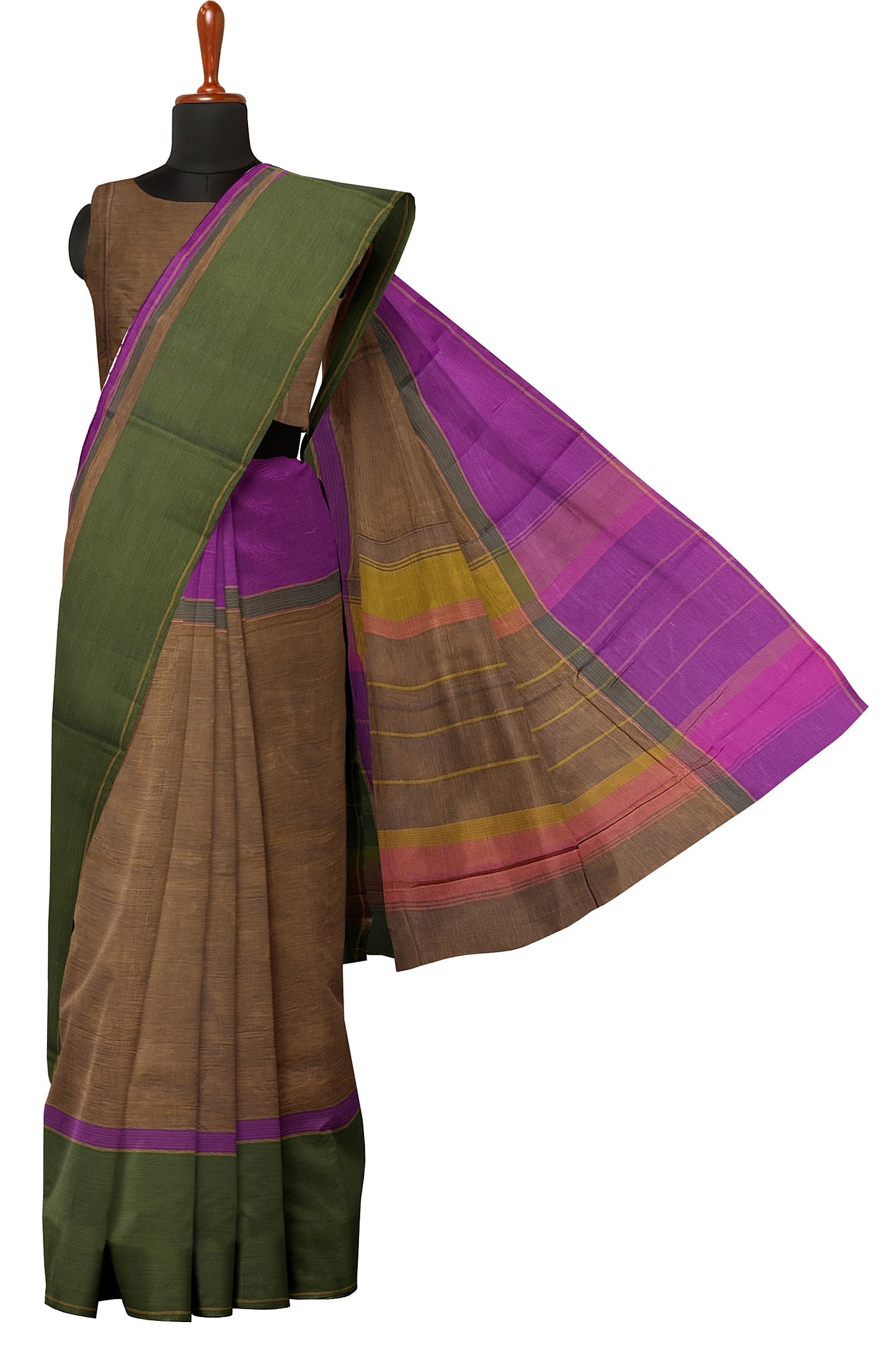 SENSAN Women’s Handloom Kanchi Cotton Saree with Blouse Piece [SKU:751]