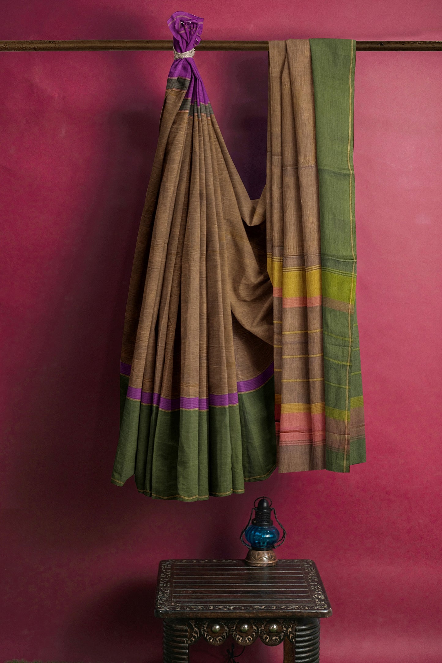 SENSAN Women’s Handloom Kanchi Cotton Saree with Blouse Piece [SKU:751]