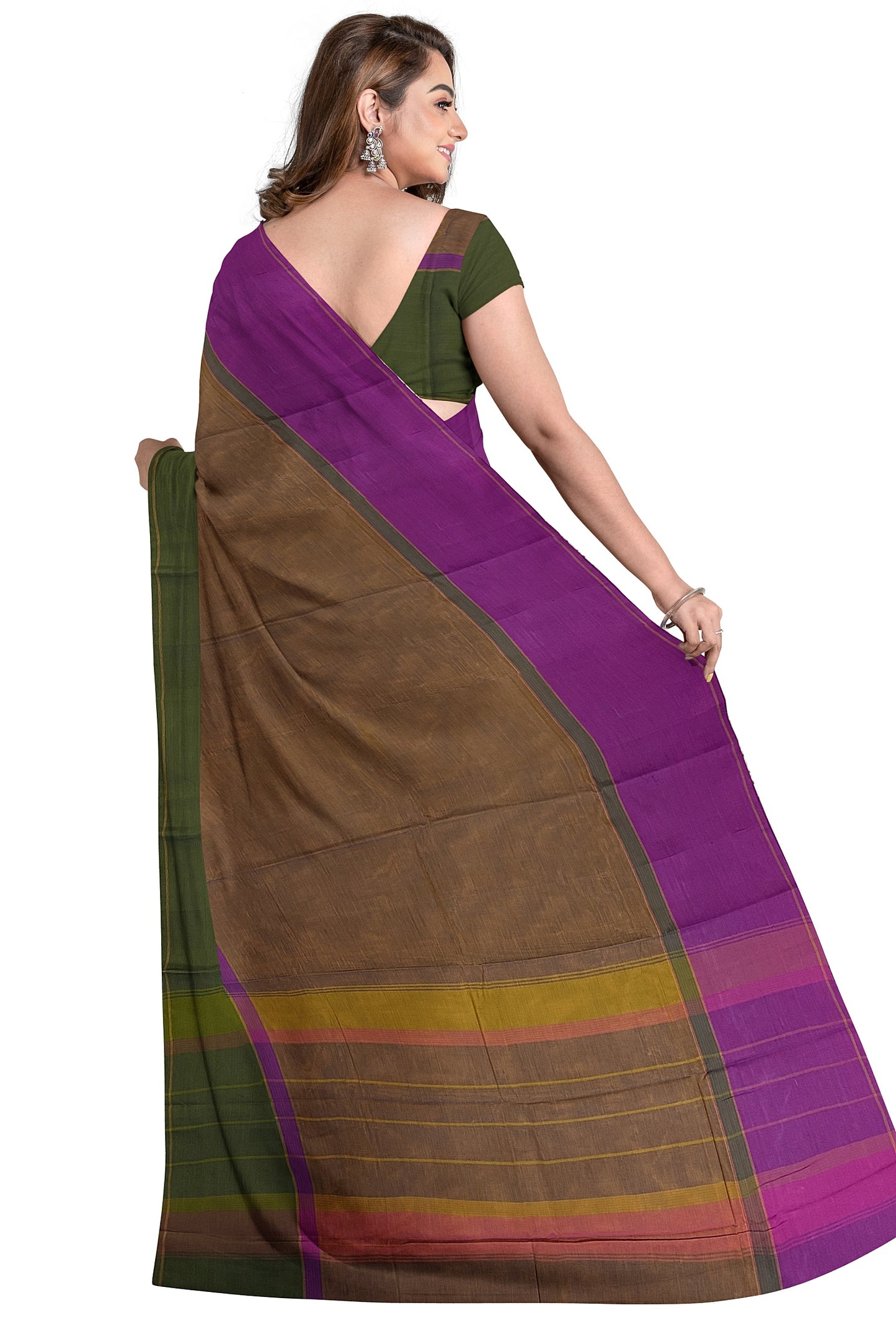 SENSAN Women’s Handloom Kanchi Cotton Saree with Blouse Piece [SKU:751]