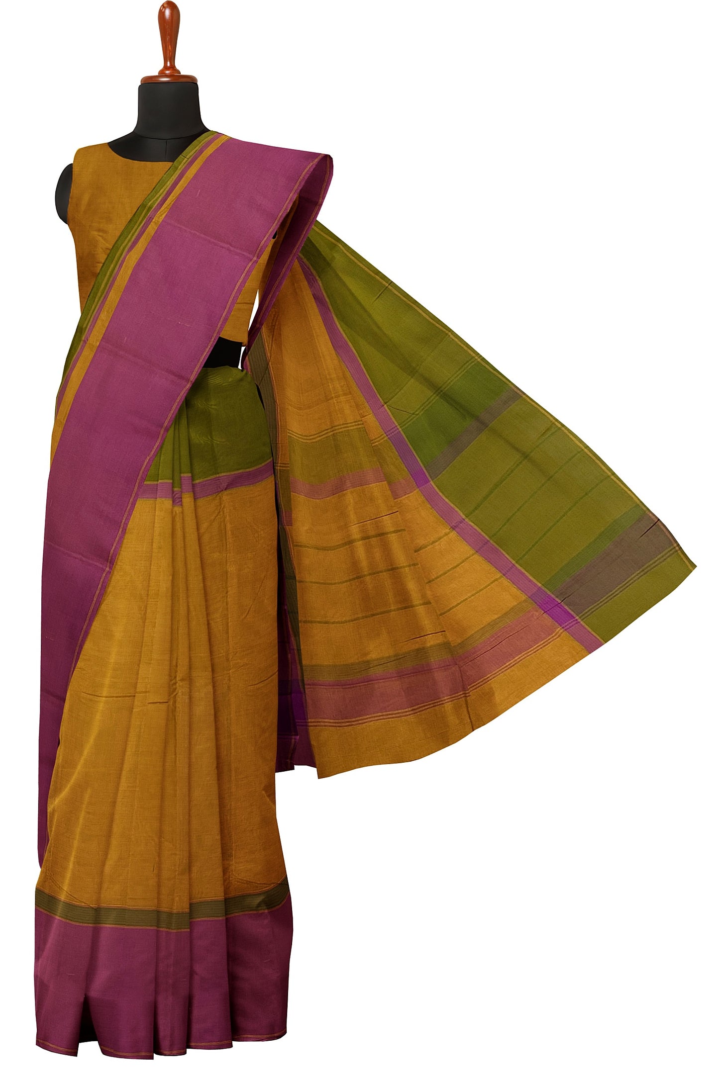 SENSAN Women’s Handloom Kanchi Cotton Saree with Blouse Piece [SKU:751]