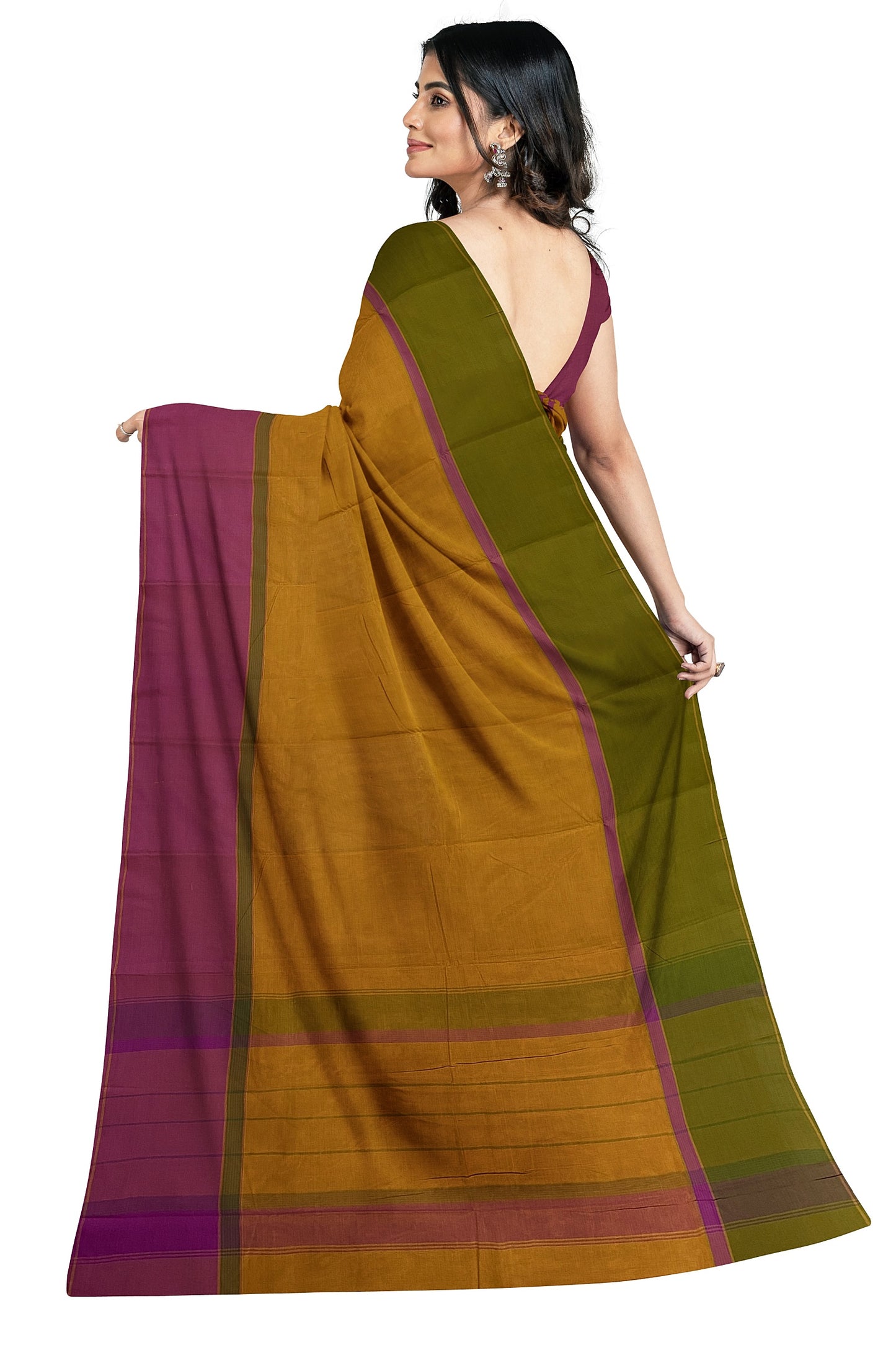 SENSAN Women’s Handloom Kanchi Cotton Saree with Blouse Piece [SKU:751]