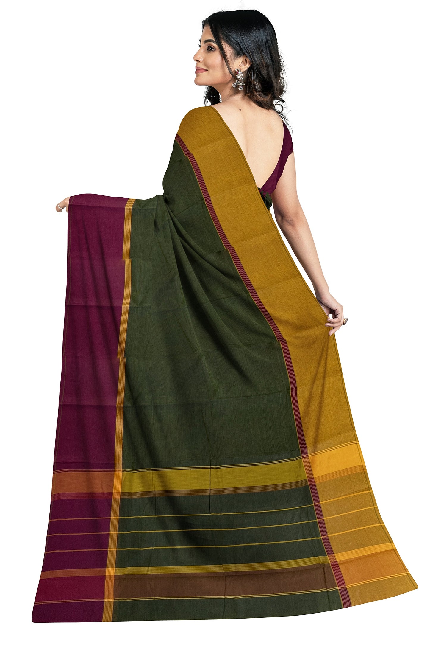 SENSAN Women’s Handloom Kanchi Cotton Saree with Blouse Piece [SKU:751]