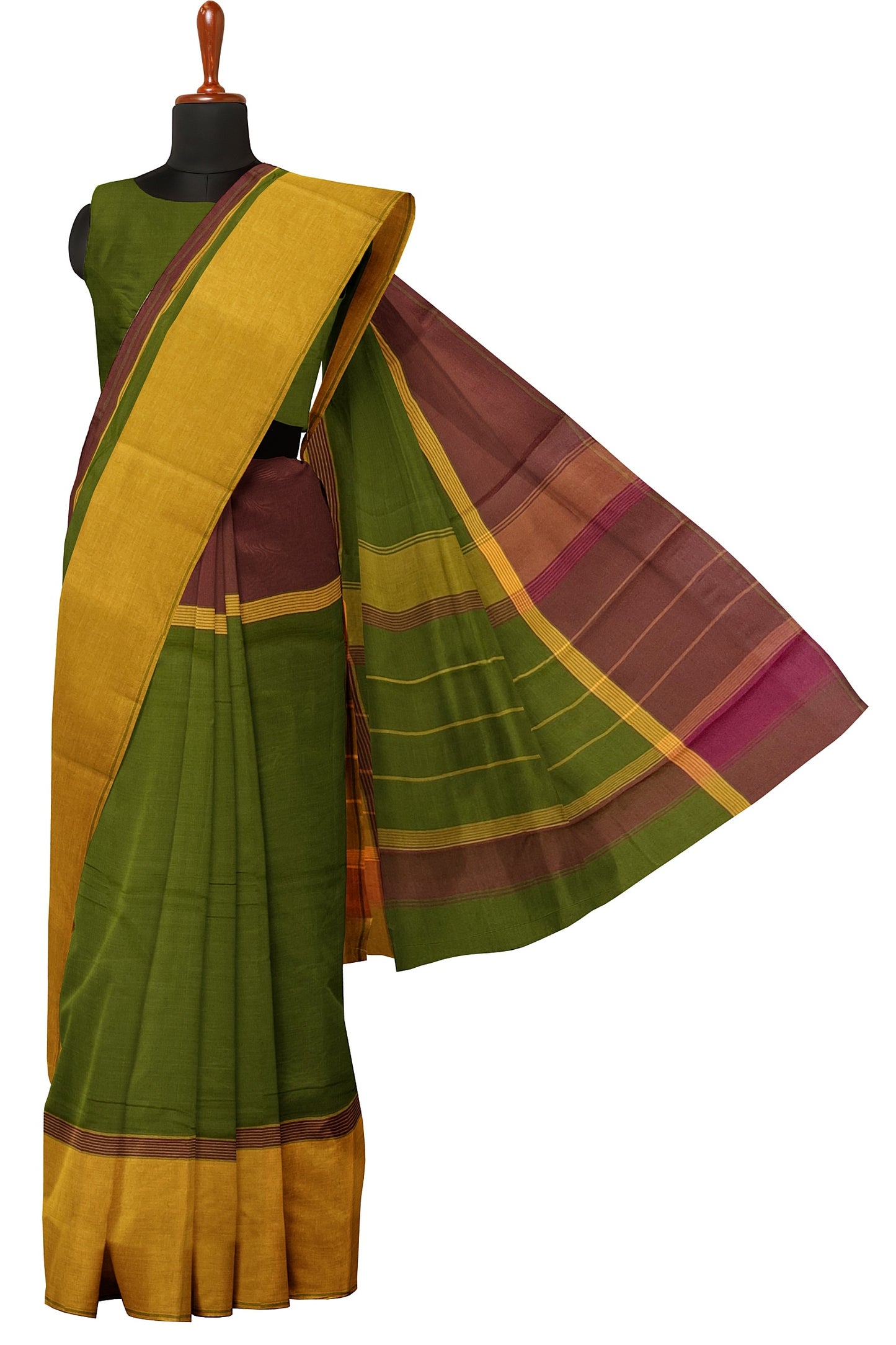 SENSAN Women’s Handloom Kanchi Cotton Saree with Blouse Piece [SKU:751]