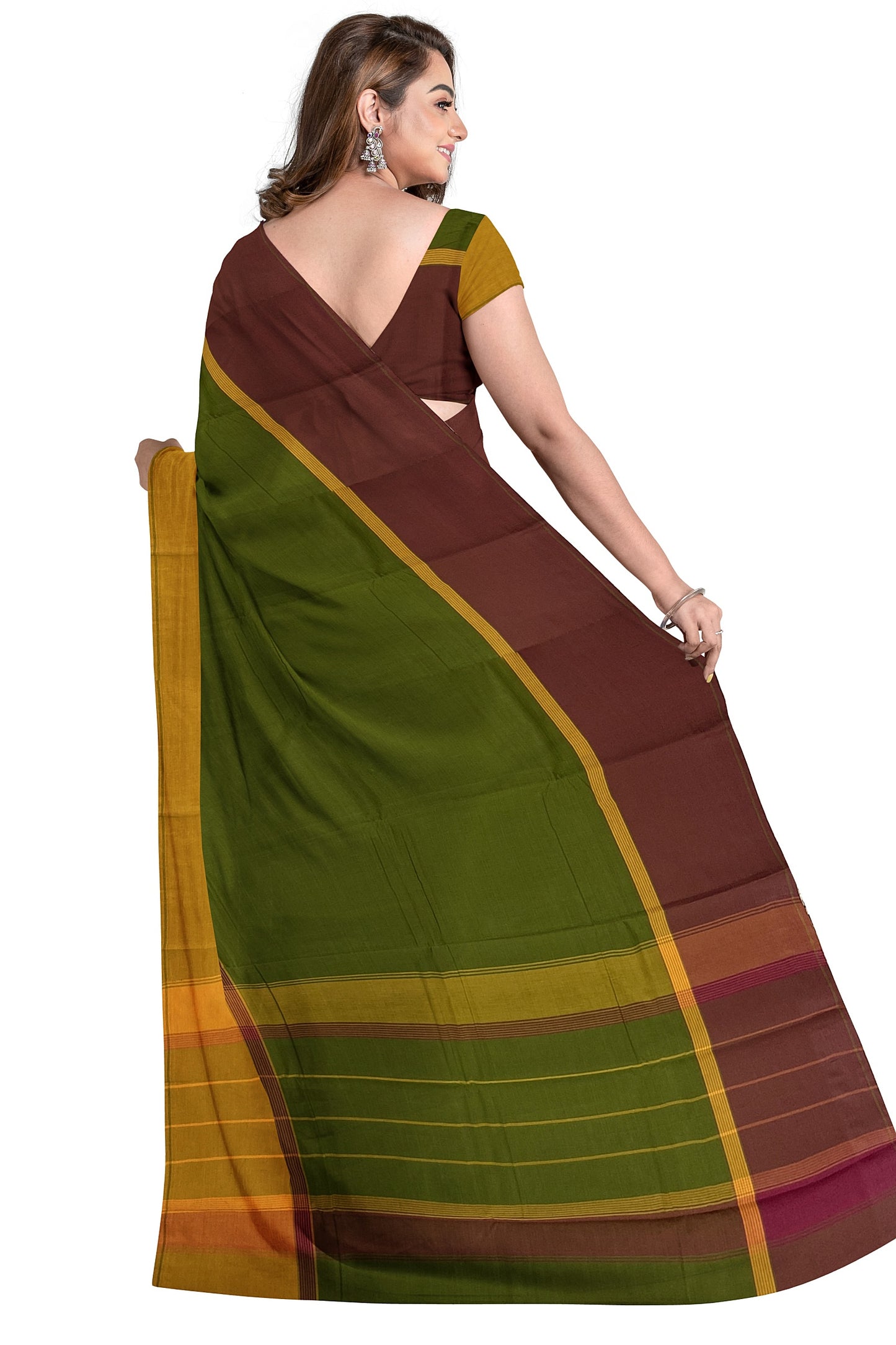 SENSAN Women’s Handloom Kanchi Cotton Saree with Blouse Piece [SKU:751]